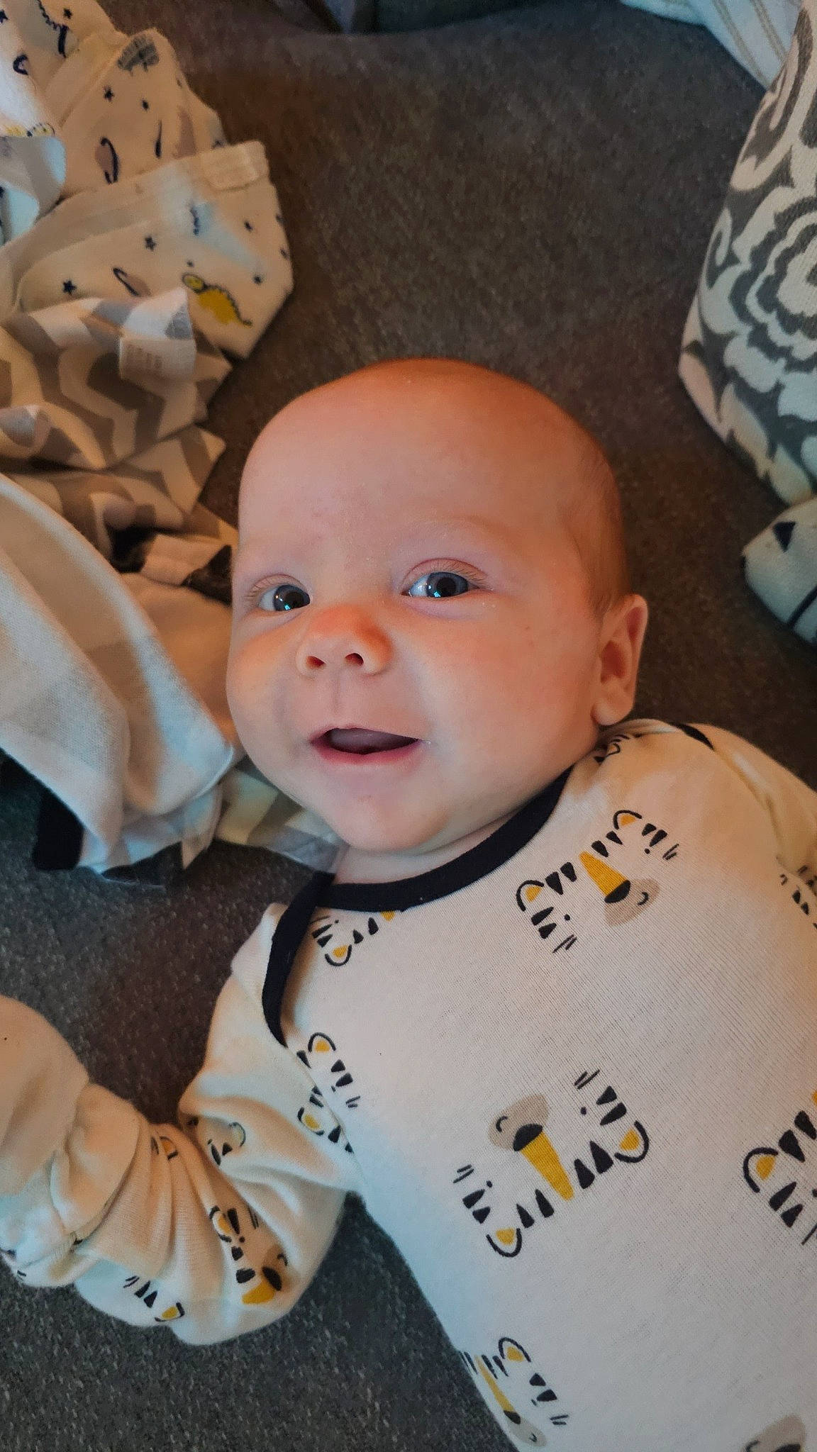 Harrison joined the competition — help win amazing prizes! baby, baby_toddler_clothing, cheek, child, chin, collar, comfort, eye, eyebrow, face, facial_expression, fun, happy, head, nose, person, skin, sleeve, smile, textile