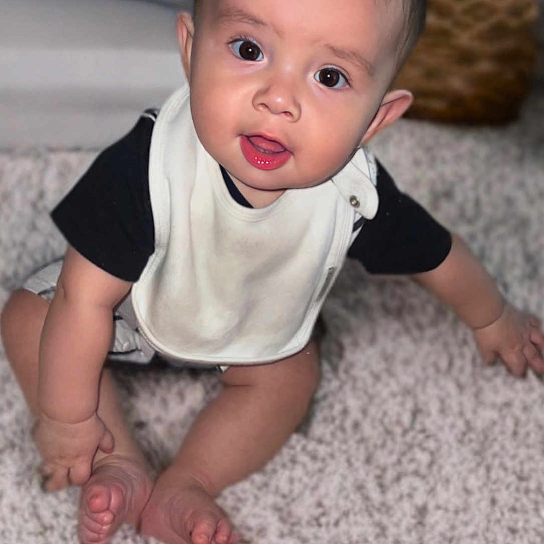 Jericho joined the competition — help win amazing prizes! baby, babycrawling, barefoot, bodypart, clothing, couch, crawling, cushion, face, finger, furniture, hand, head, homedecor, newborn, person, photography, portrait, sitting, toe