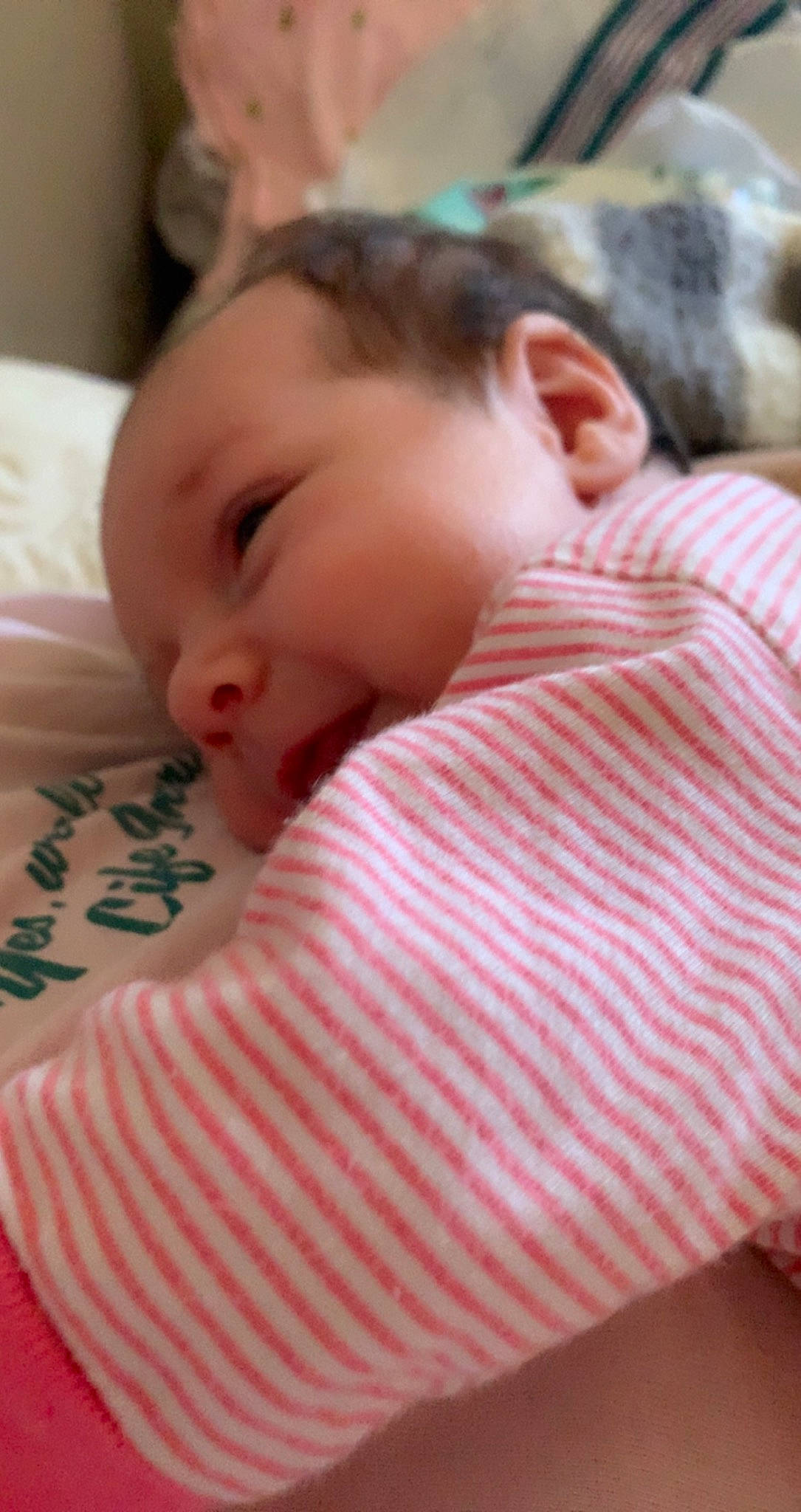 Ensleigh Rae joined the competition — help win amazing prizes! baby, baby_toddler_clothing, bedtime, carmine, cheek, child, comfort, eyebrow, eyelash, happy, iris, linens, lip, mouth, neck, nose, pattern, person, skin, sleeve