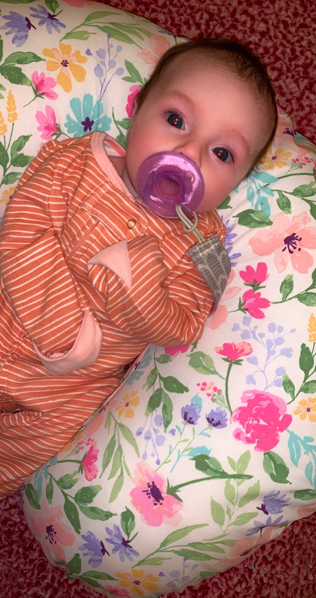 Ensleigh Rae joined the competition — help win amazing prizes! baby, baby_products, baby_sleeping, baby_toddler_clothing, cheek, comfort, eye, face, green, head, iris, linens, lip, nose, pattern, person, pink, skin, sleeve, textile