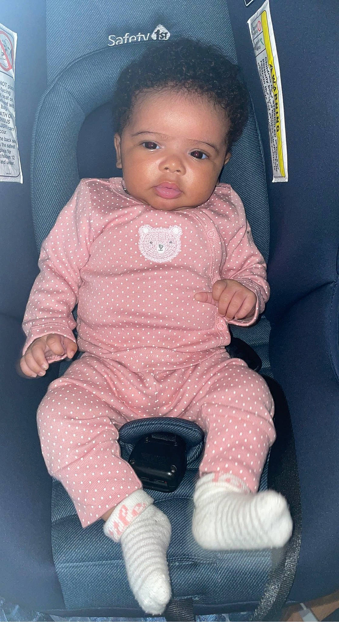 Santana is registered to the contest to win money with this photo: arm, baby, baby_toddler_clothing, beauty, cheek, chin, comfort, eye, eyebrow, head, iris, lip, magenta, nose, person, photograph, pink, skin, sleeve, toddler