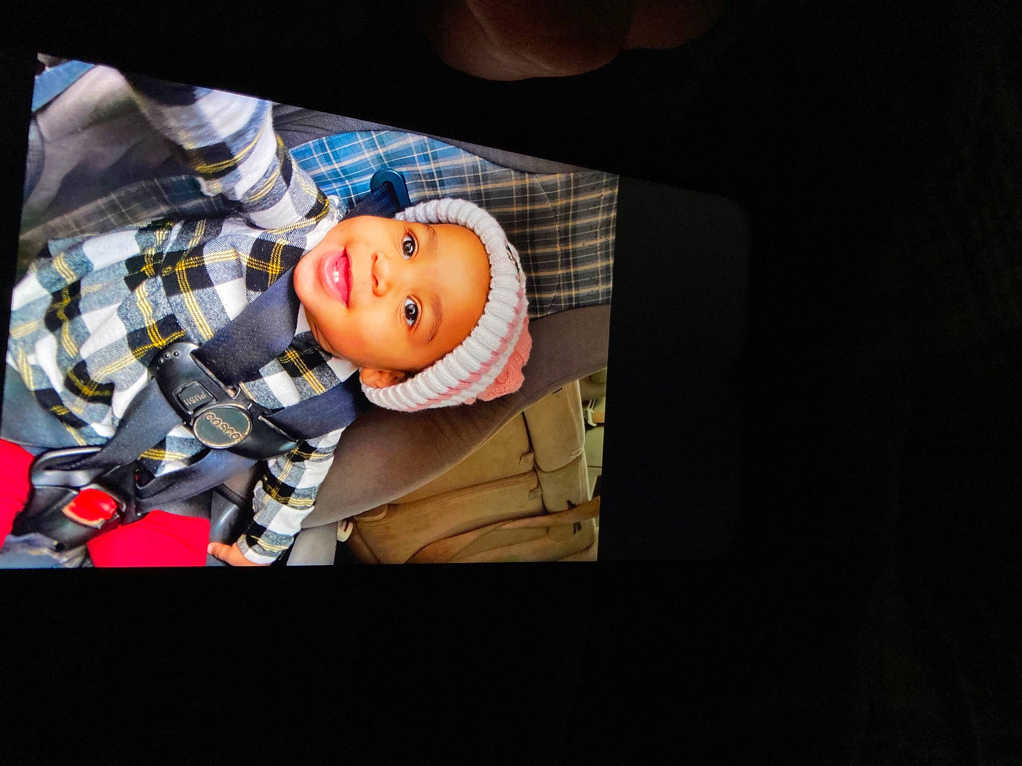 Chloe joined the competition — help win amazing prizes! baby, baby_products, baby_toddler_clothing, carmine, comfort, display_device, entertainment, event, flash_photography, fun, headwear, pattern, person, room, sleeve, smile, toddler