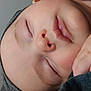 baby, sleeping, face, closeup, hat, peaceful, skin, eyelashes, lips, hand, cozy, soft, infant, portrait, child, resting, cute, newborn, calm, indoors