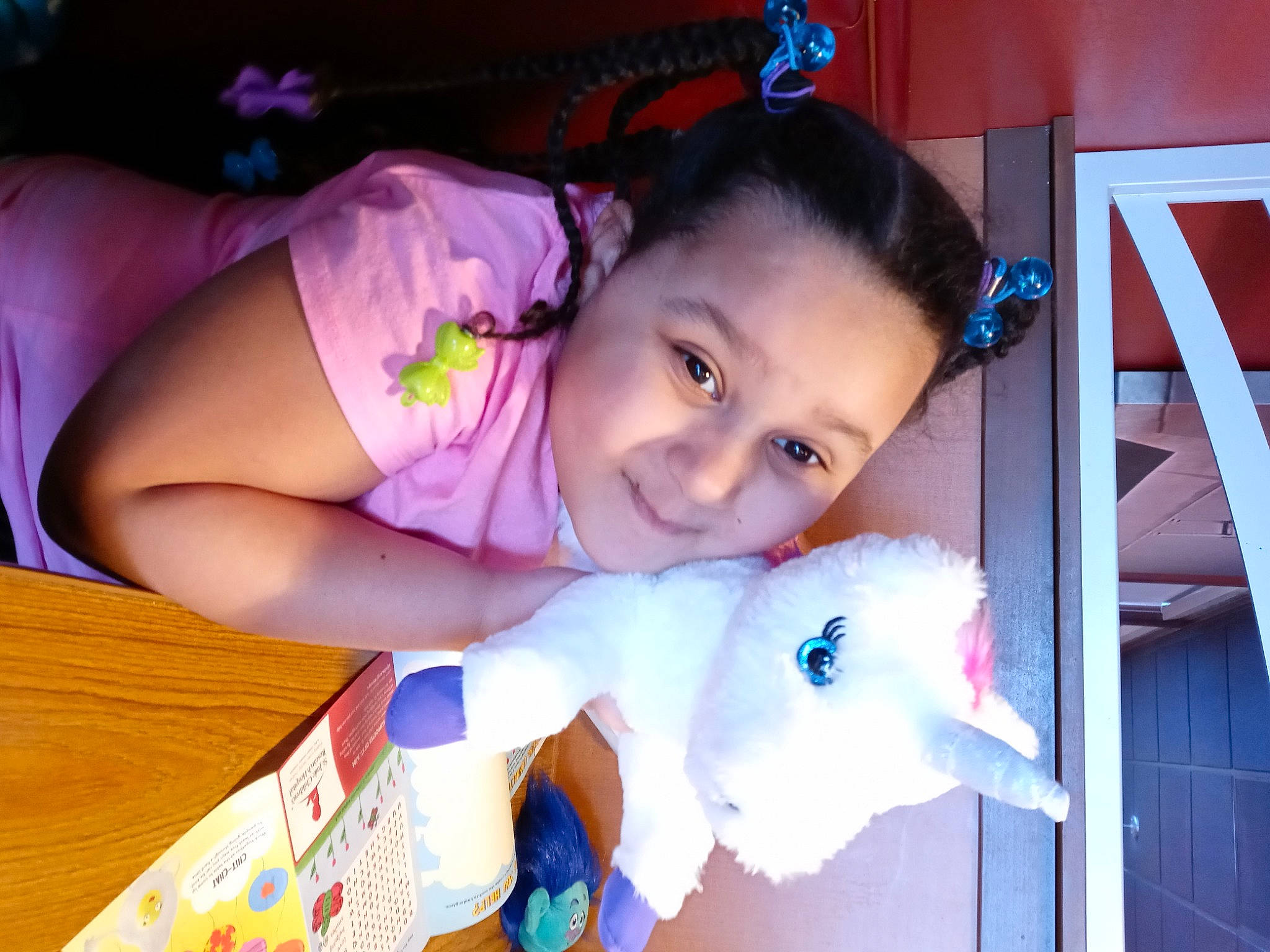 Torah is registered to the contest to win money with this photo: baby, baby_toddler_clothing, blue, child, costume, electric_blue, eyelash, fun, fur, happy, iris, joy, magenta, people, person, pink, purple, room, smile, table