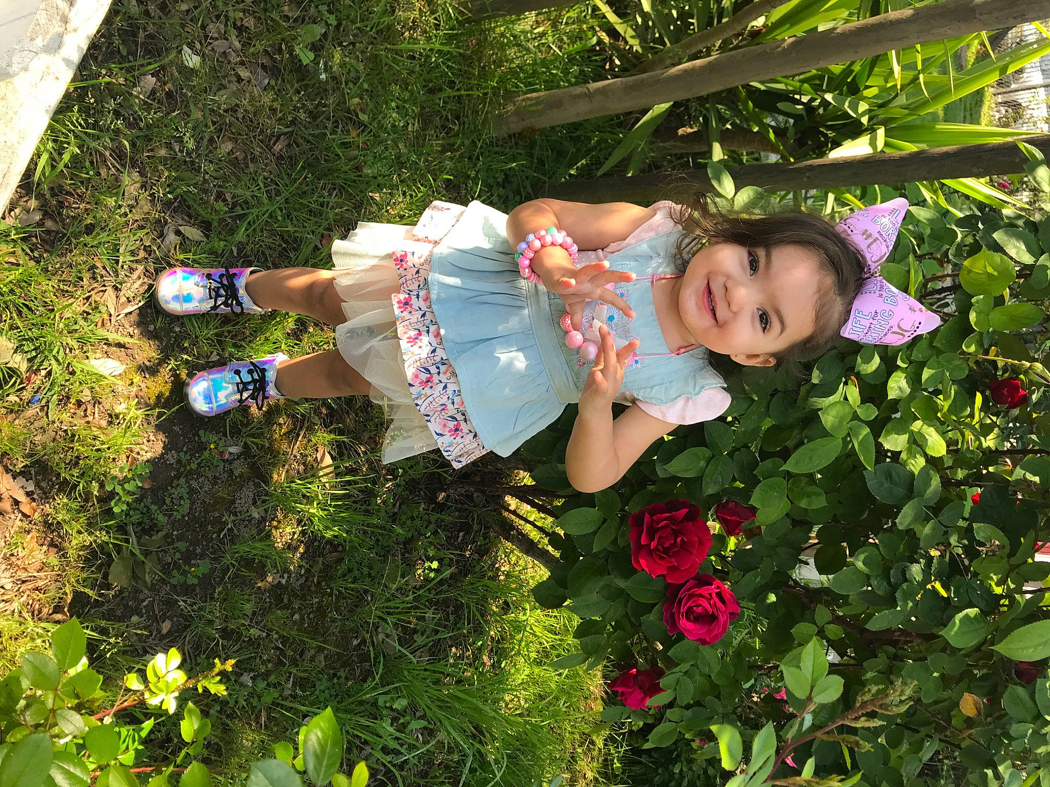 Lilli is registered to the contest to win money with this photo: botany, flower, garden, happy, joy, leaf, person, plant, selfie, shrub, smile, spring, summer, tree, vacation, wildflower