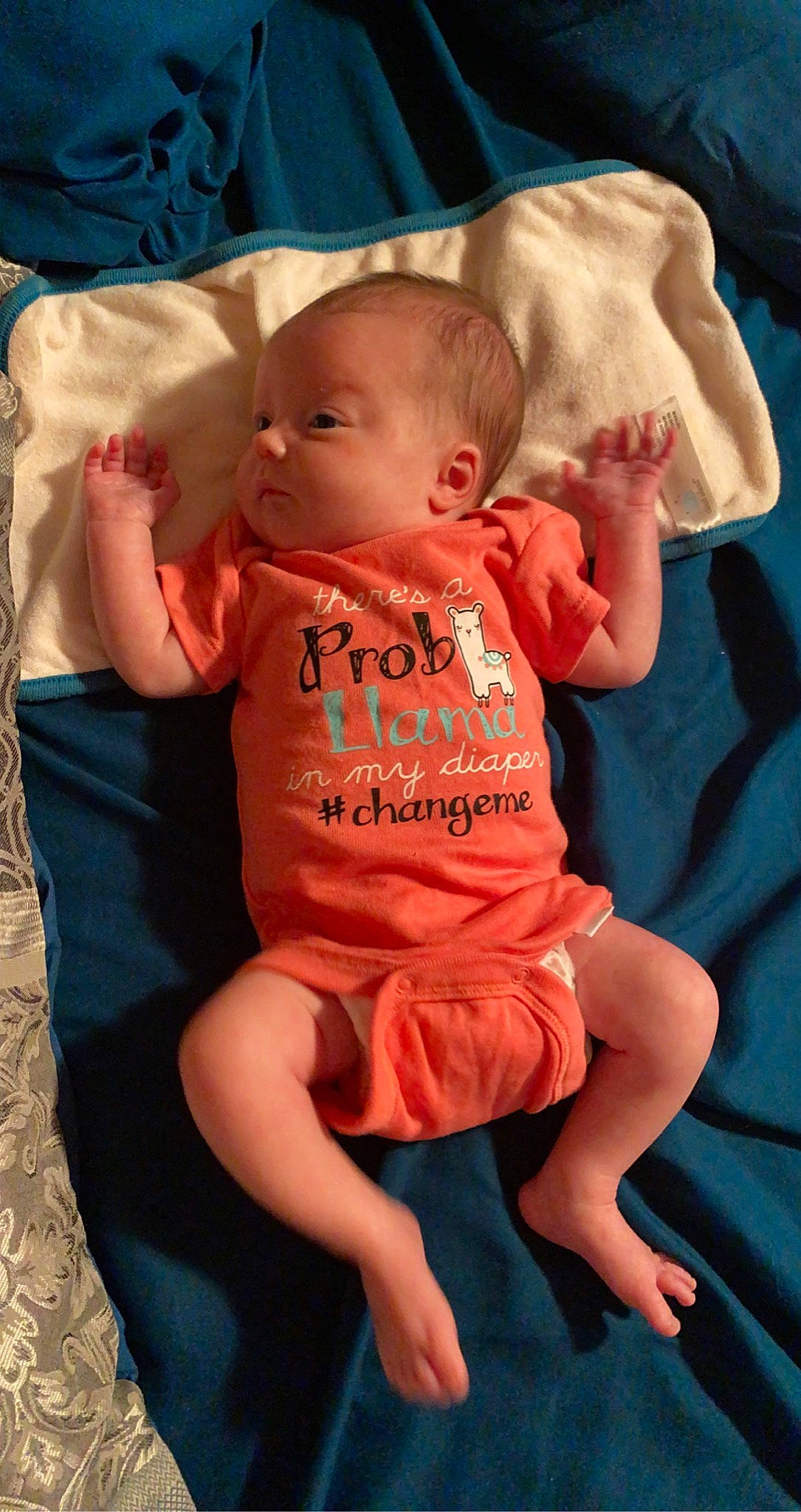 Bentlee joined the competition — help win amazing prizes! baby, baby_toddler_clothing, cheek, comfort, eye, finger, hand, head, human_body, leg, mouth, muscle, neck, orange, person, pink, skin, sleeve, t_shirt, thigh