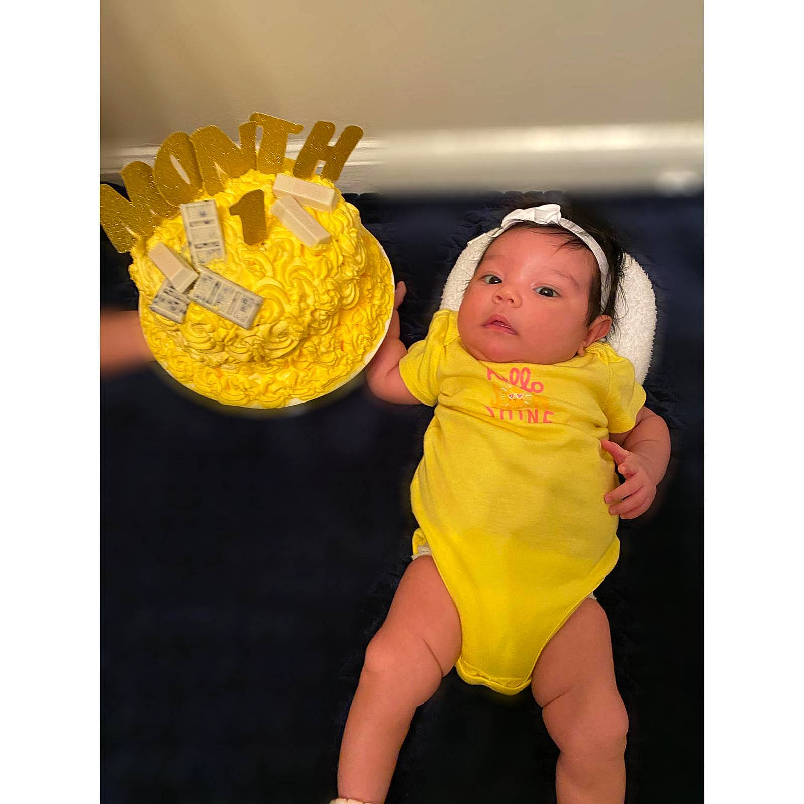 Lyanna joined the competition — help win amazing prizes! baby, baby_toddler_clothing, child, clothing, costume, costume_accessory, fun, headgear, headpiece, person, product, sleeve, t_shirt, toddler, yellow