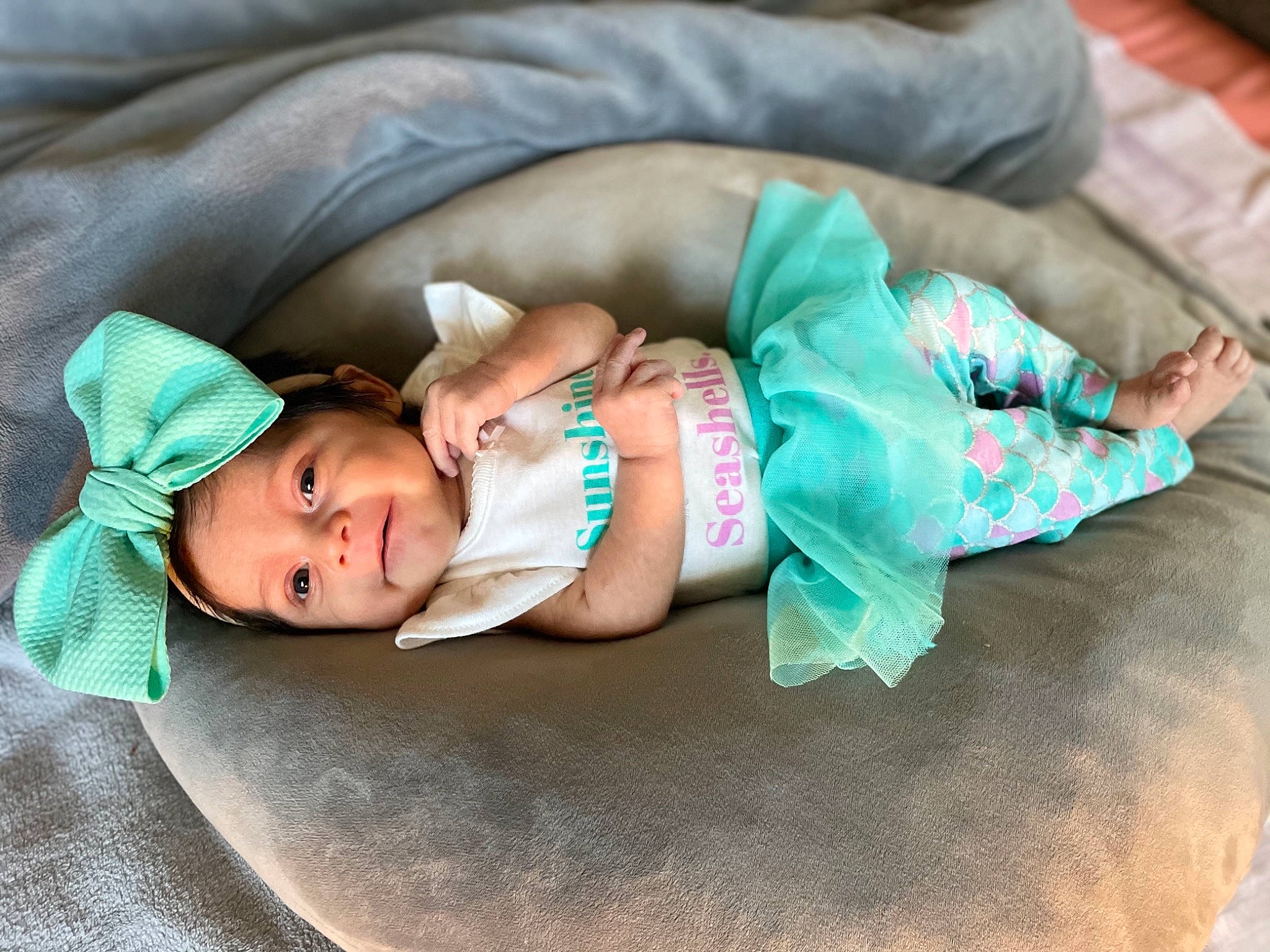 Milayah joined the competition — help win amazing prizes! baby, baby_products, baby_toddler_clothing, bedtime, child, comfort, couch, grass, headwear, linens, nap, pattern, person, portrait_photography, room, sitting, skin, sleep, textile, toddler