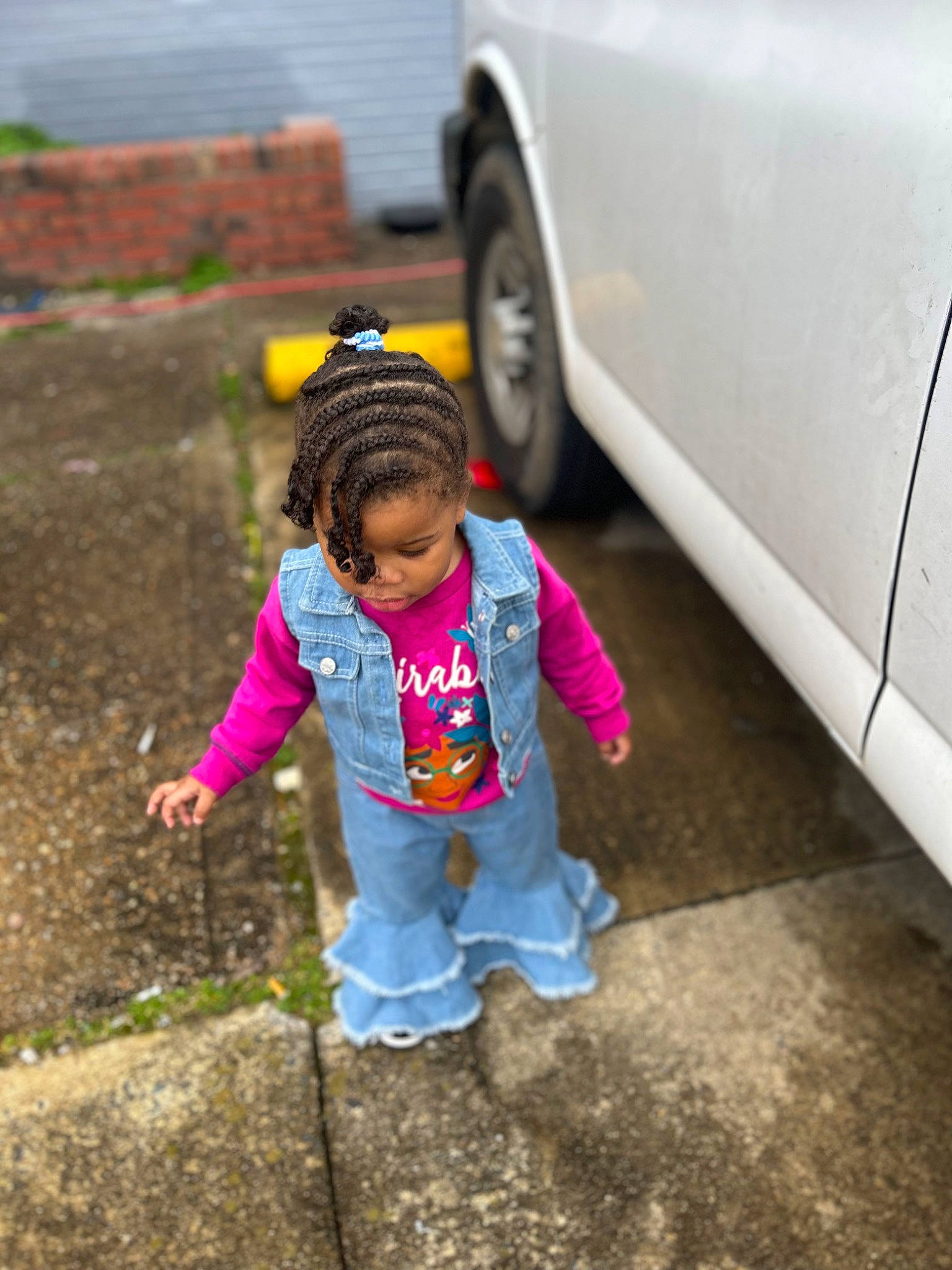 Armani joined the competition — help win amazing prizes! asphalt, automotive_design, automotive_lighting, automotive_tire, bumper, car, child, face, grass, human_settlement, jacket, jeans, landscape, leisure, motor_vehicle, person, plant, road_surface, toddler, tree