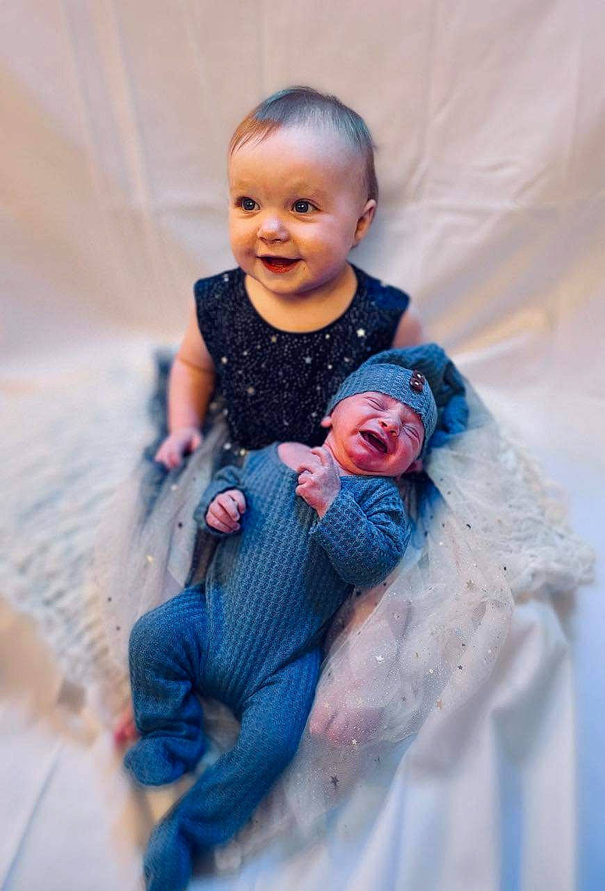 Luella joined the competition — help win amazing prizes! baby, baby_toddler_clothing, child, denim, dress, electric_blue, event, flash_photography, fun, gesture, happy, headwear, human_body, leisure, magenta, pattern, person, sitting, skin, sleeve