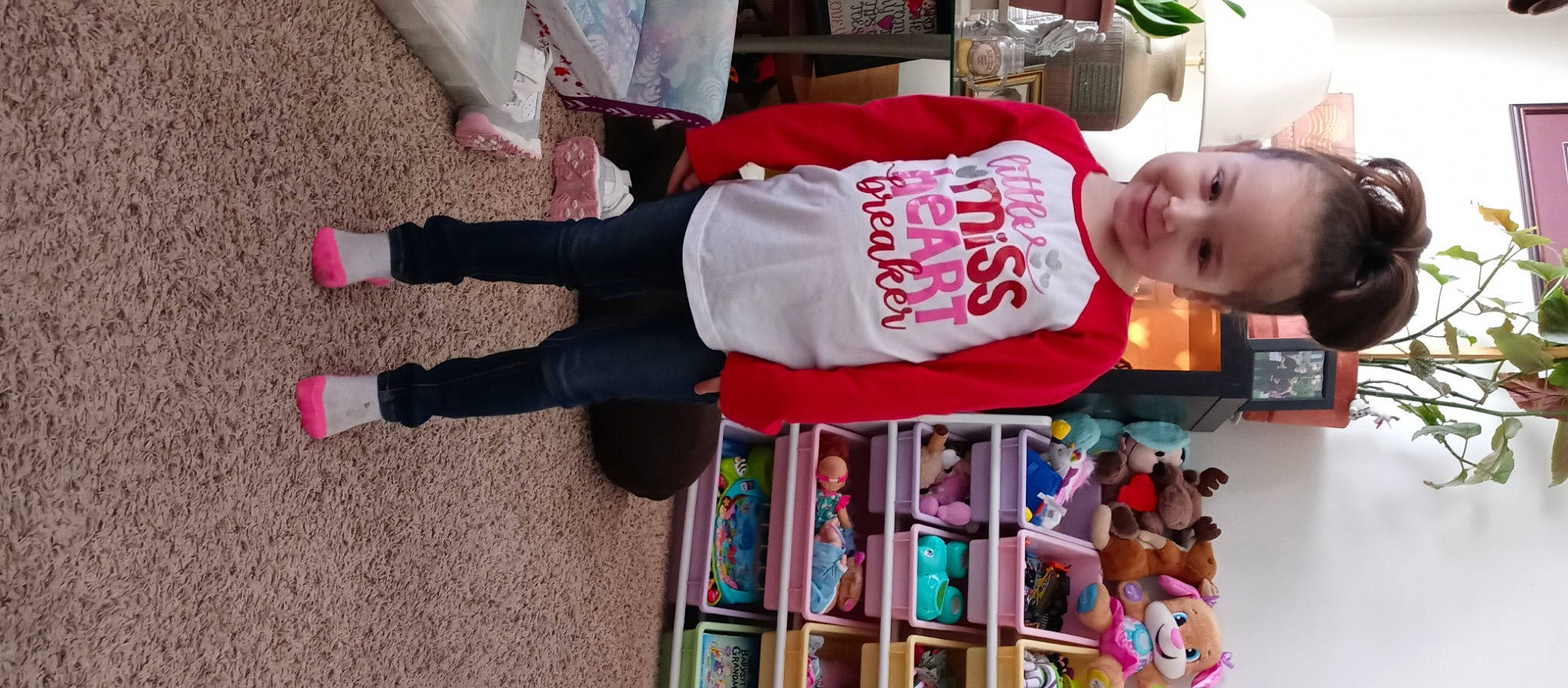 Harper joined the competition — help win amazing prizes! carmine, child, event, fun, joy, person, room, sleeve, smile, t_shirt, toddler, walking_shoe