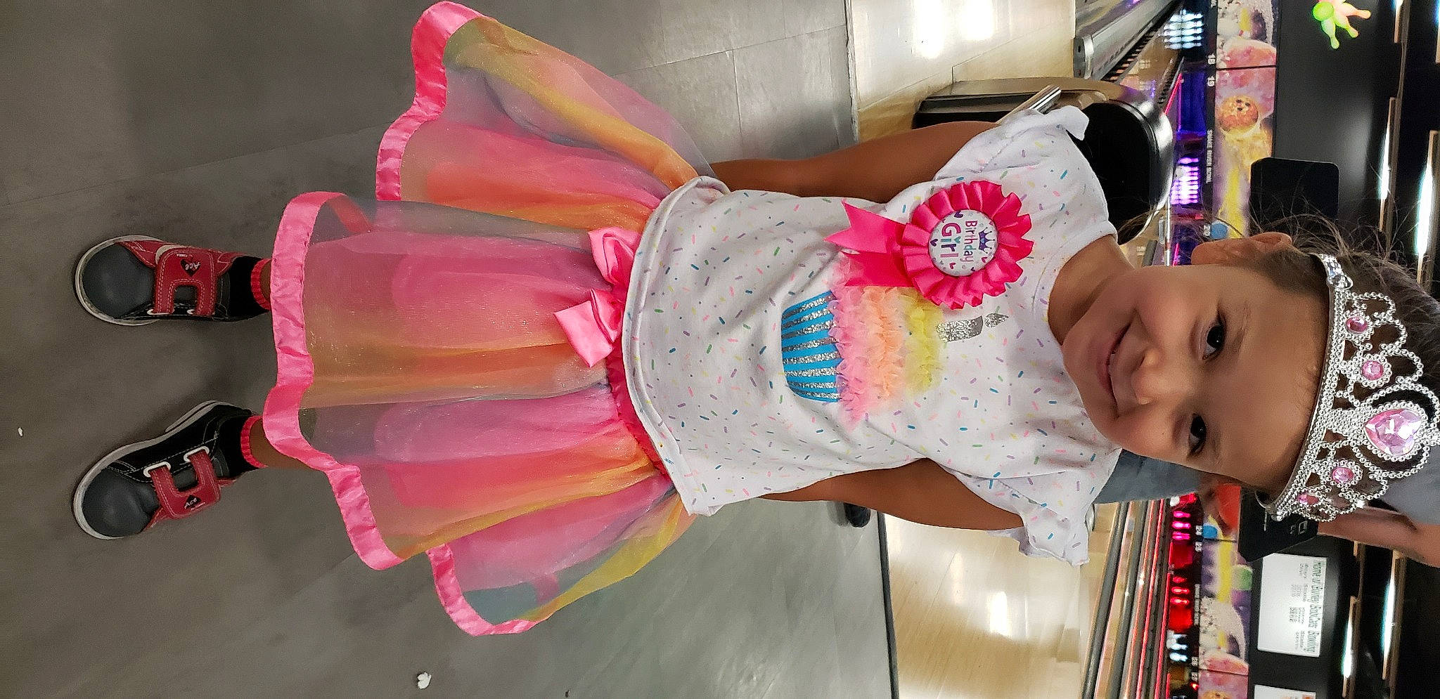 Harper joined the competition — help win amazing prizes! baby, baby_toddler_clothing, child, costume, event, fun, head, headwear, joy, magenta, person, pink, product, smile, toddler