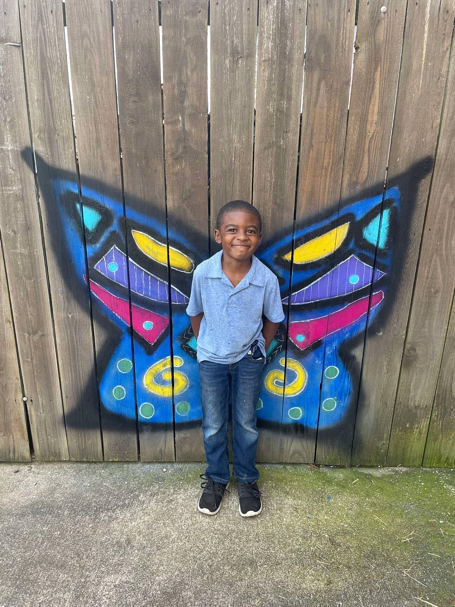 Jamiere joined the competition — help win amazing prizes! art, arthropod, automotive_wheel_system, butterfly, drawing, electric_blue, graffiti, insect, jeans, joy, leisure, moths_and_butterflies, mural, painting, person, pollinator, recreation, symmetry, t_shirt, tints_and_shades
