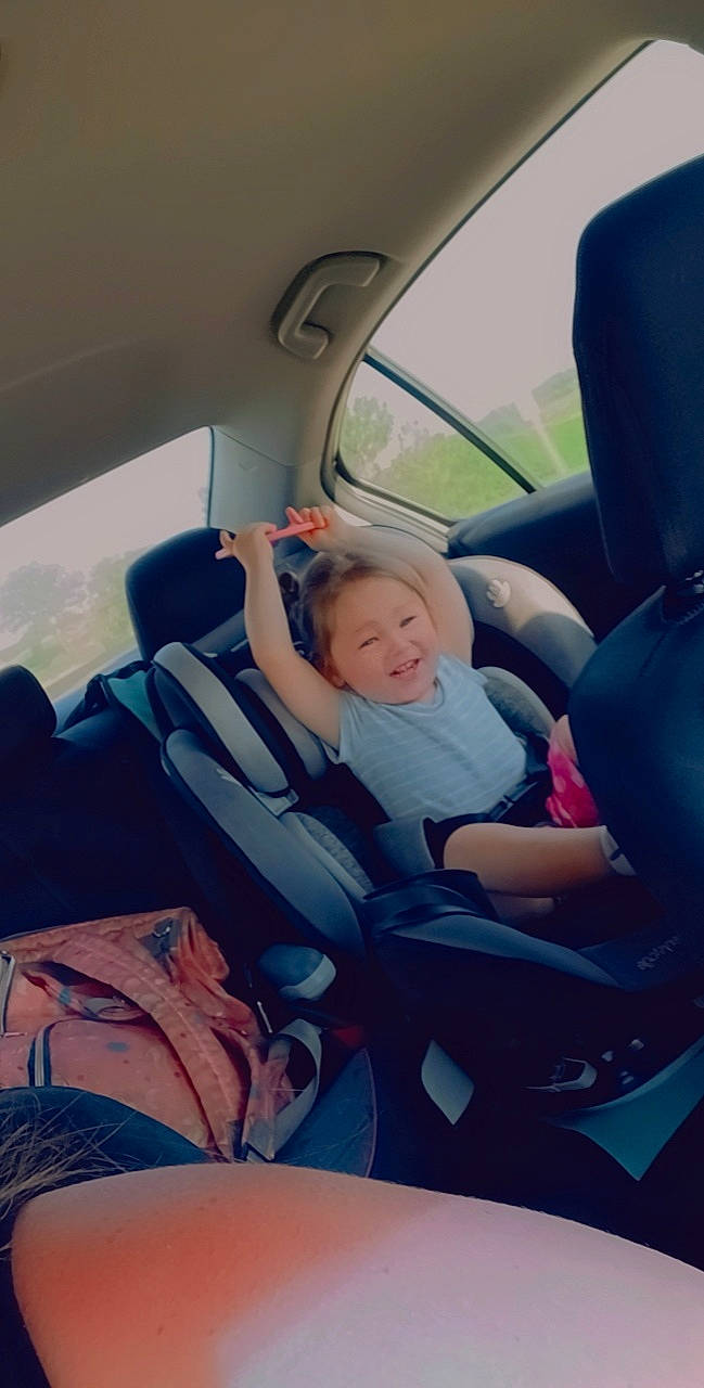 Haylie joined the competition — help win amazing prizes! auto_part, automotive_design, automotive_exterior, baby, car, car_seat, car_seat_cover, child, comfort, electric_blue, family_car, head_restraint, mode_of_transport, motor_vehicle, person, seat_belt, steering_part, toddler, vehicle, vehicle_door