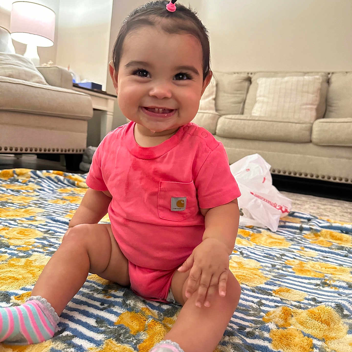 Ivy joined the competition — help win amazing prizes! architecture, baby, building, clothing, couch, face, furniture, happy, head, homedecor, hosiery, indoors, interiordesign, livingroom, person, photography, portrait, room, sitting, smile