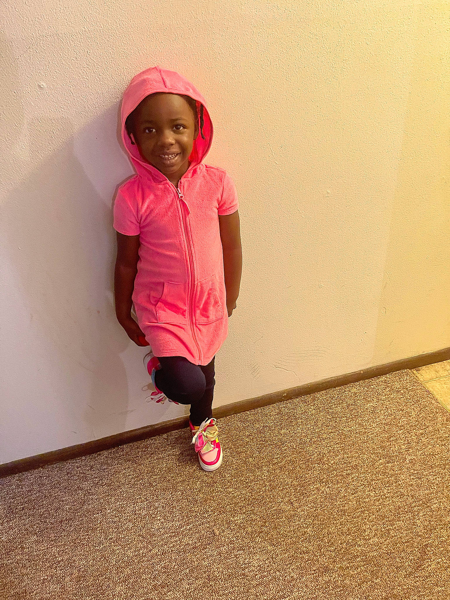 Kaidence joined the competition — help win amazing prizes! baby_toddler_clothing, child, cool, face, flooring, fun, happy, headwear, human_leg, joy, knee, magenta, pattern, person, pink, sleeve, smile, sportswear, t_shirt, thigh