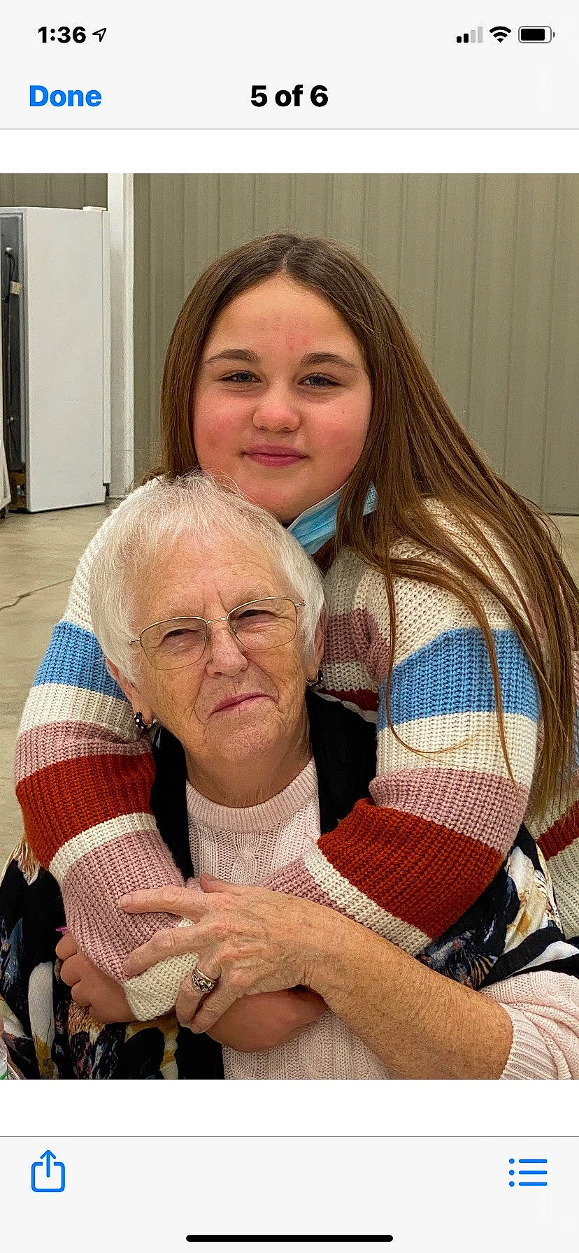 Gabby joined the competition — help win amazing prizes! blond, brown_hair, cheek, comfort, creative_arts, eye, face, finger, iris, joy, knitting, long_hair, mouth, nail, nose, person, skin, sweater, textile, wool