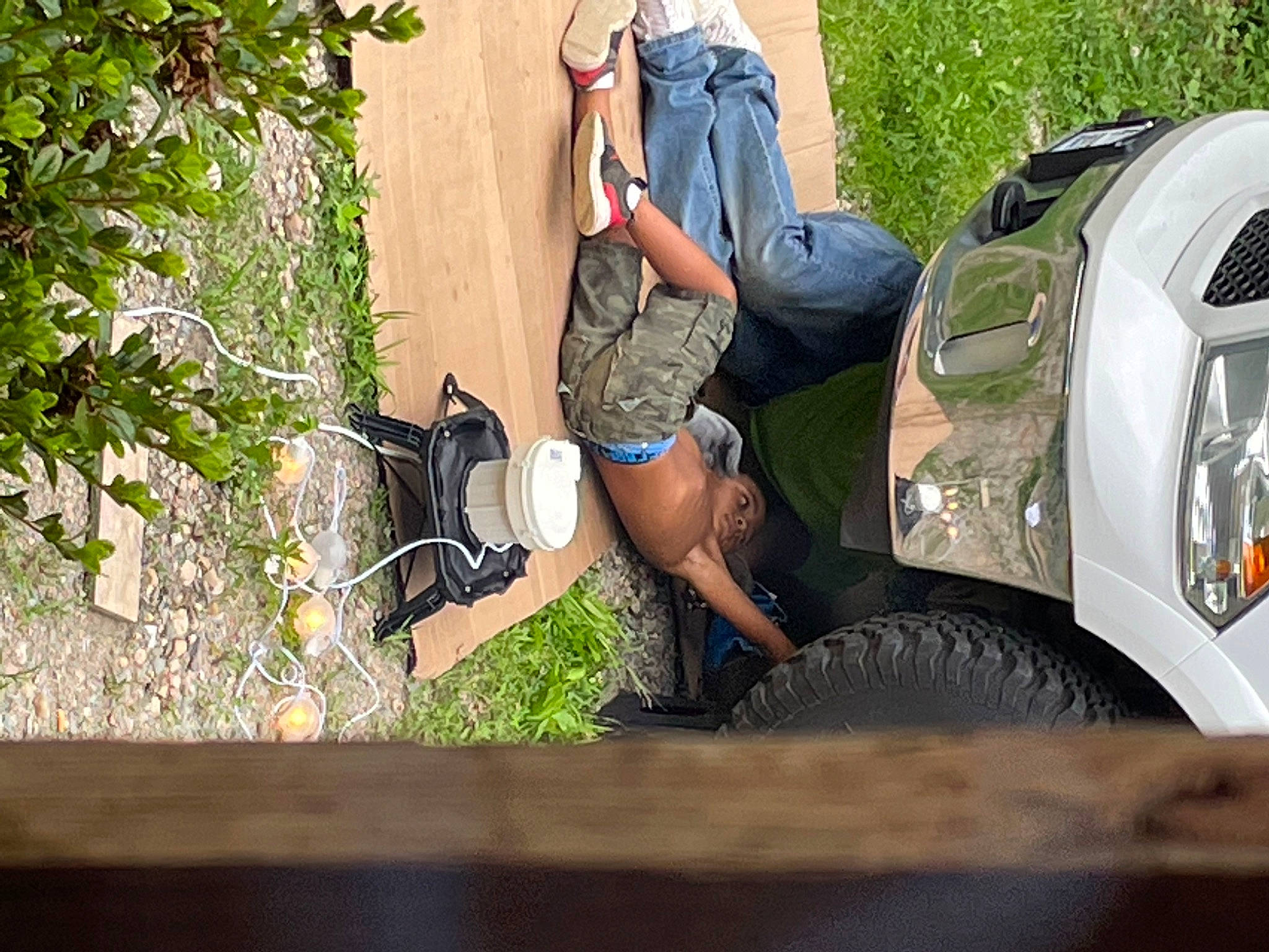 Corbin joined the competition — help win amazing prizes! automotive_design, automotive_lighting, automotive_tire, backpack, bag, bumper, car, fender, grass, hood, luggage_and_bags, motor_vehicle, person, rolling, shoe, shorts, sneakers, thigh, tire, vehicle_door