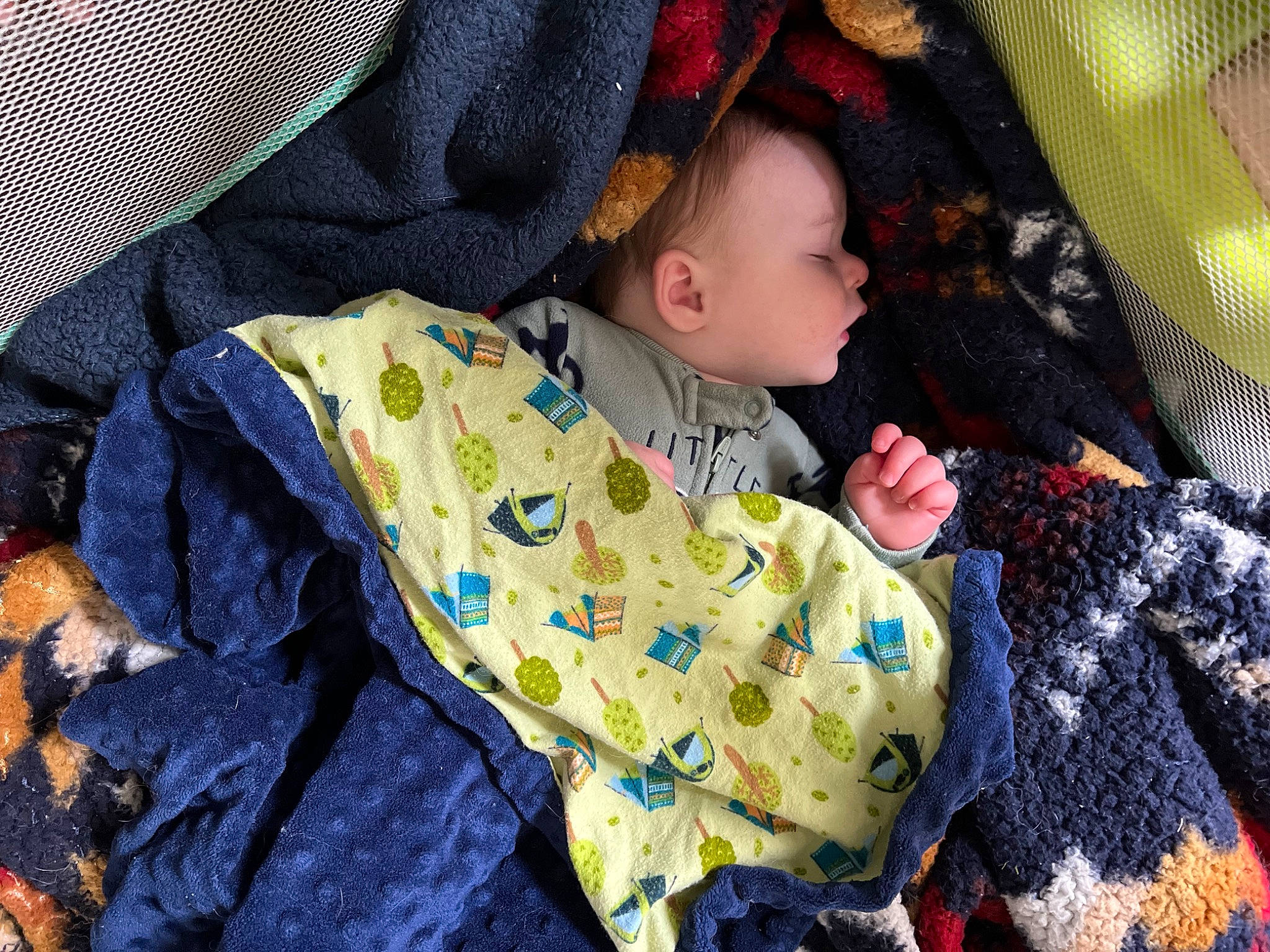 Bryson is registered to the contest to win money with this photo: baby, baby_products, baby_toddler_clothing, bedding, blanket, child, comfort, grass, leaf, linens, nap, pattern, person, sitting, sleep, sleeve, t_shirt, textile, toddler, tree
