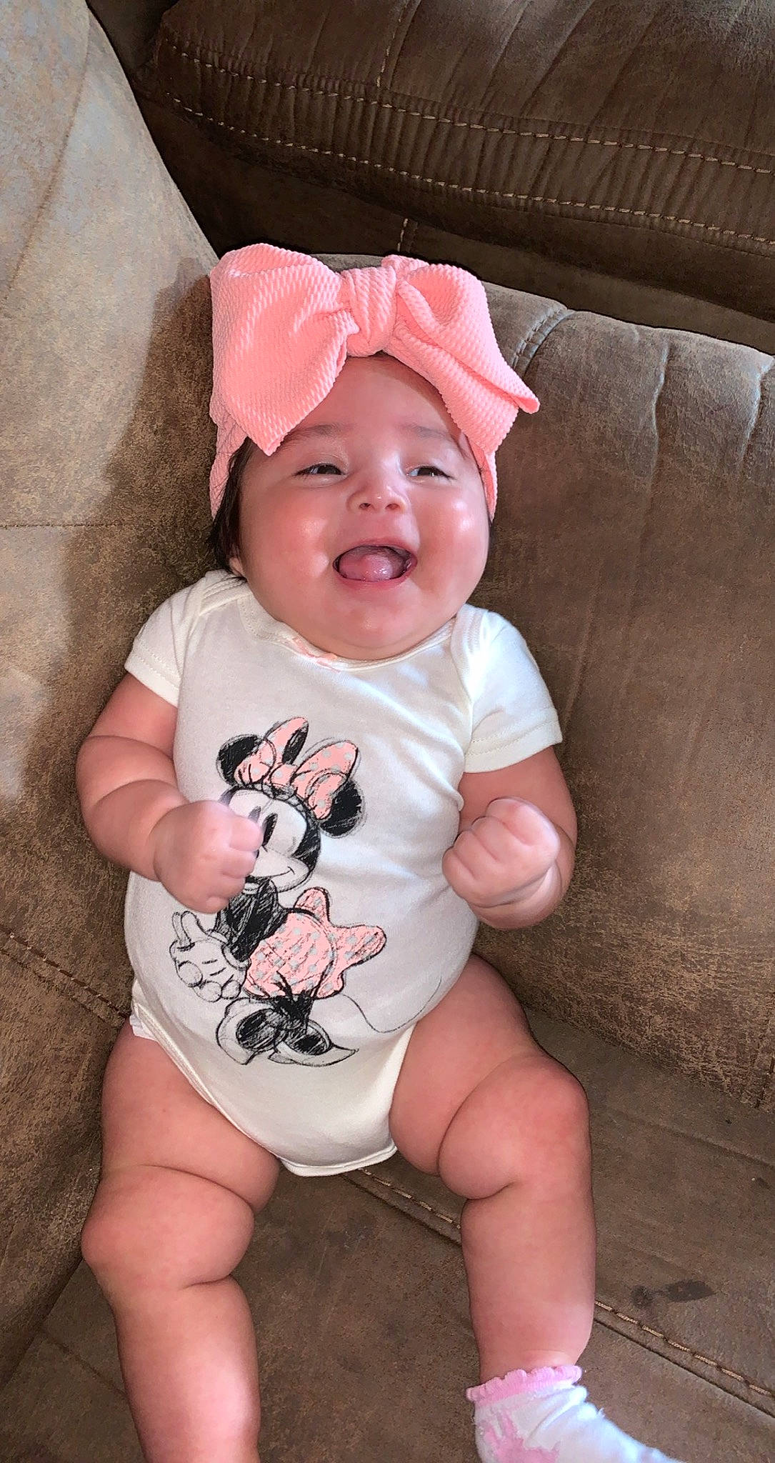 Isabella joined the competition — help win amazing prizes! baby, baby_toddler_clothing, child, headgear, headwear, person, pink, smile, toddler