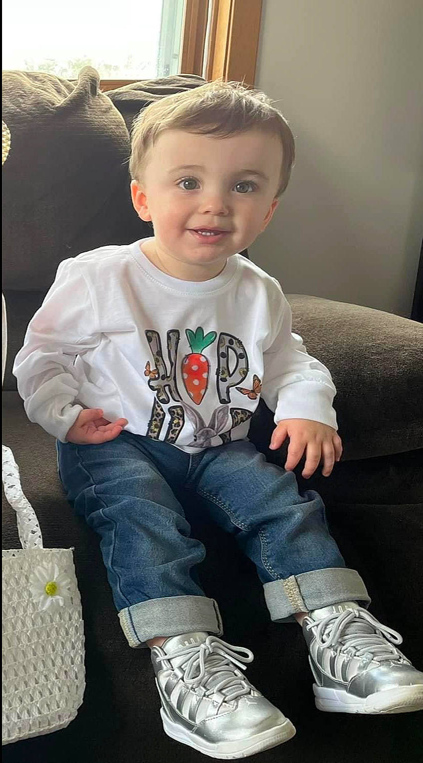 Jalen is registered to the contest to win money with this photo: baby_toddler_clothing, black, cheek, clothing, comfort, cool, face, happy, head, human_body, jeans, joy, leg, organ, person, skin, sleeve, smile, standing, t_shirt