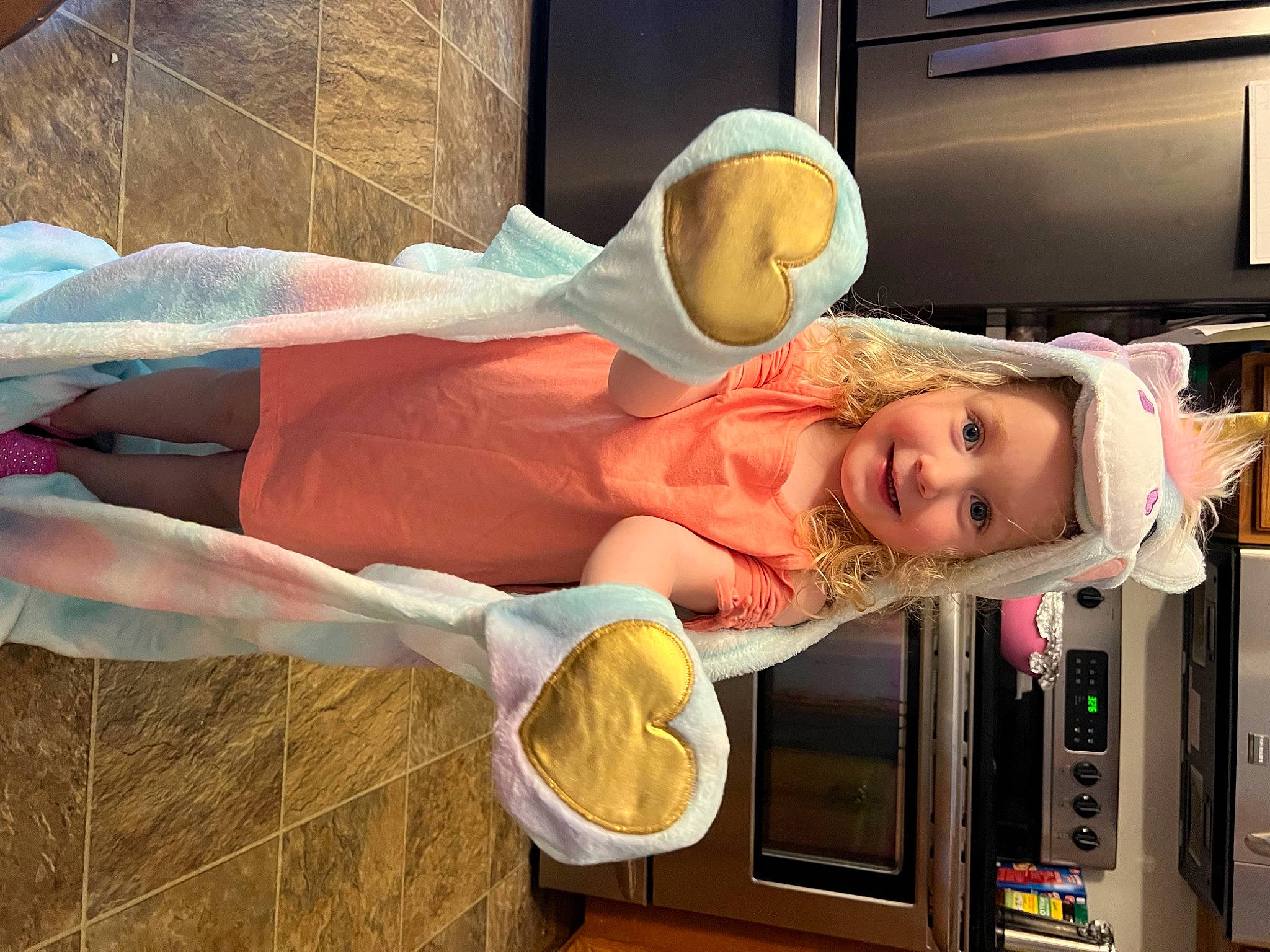 Bella joined the competition — help win amazing prizes! abdomen, baby, baby_products, child, cooking, fun, happy, hat, headwear, home_appliance, homemaker, joy, kitchen, kitchen_appliance, major_appliance, person, refrigerator, room, smile, tableware