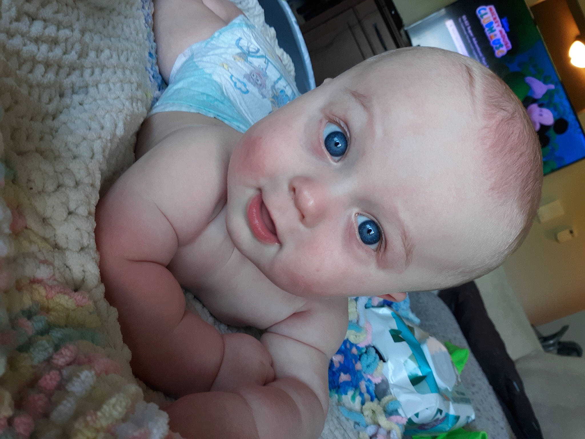 Dexter is registered to the contest to win money with this photo: baby, baby_toddler_clothing, blurred, cheek, chest, child, chin, ear, eye, eyebrow, eyelash, happy, human_body, iris, lip, mouth, nose, person, skin, smile