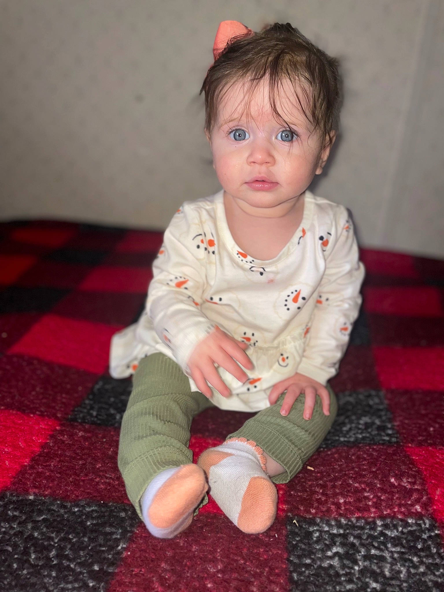 Brynlee joined the competition — help win amazing prizes! baby, baby_toddler_clothing, cheek, clothing, eye, eyelash, face, floor, flooring, hair, human_body, iris, lip, magenta, pattern, person, pink, skin, sleeve, toddler