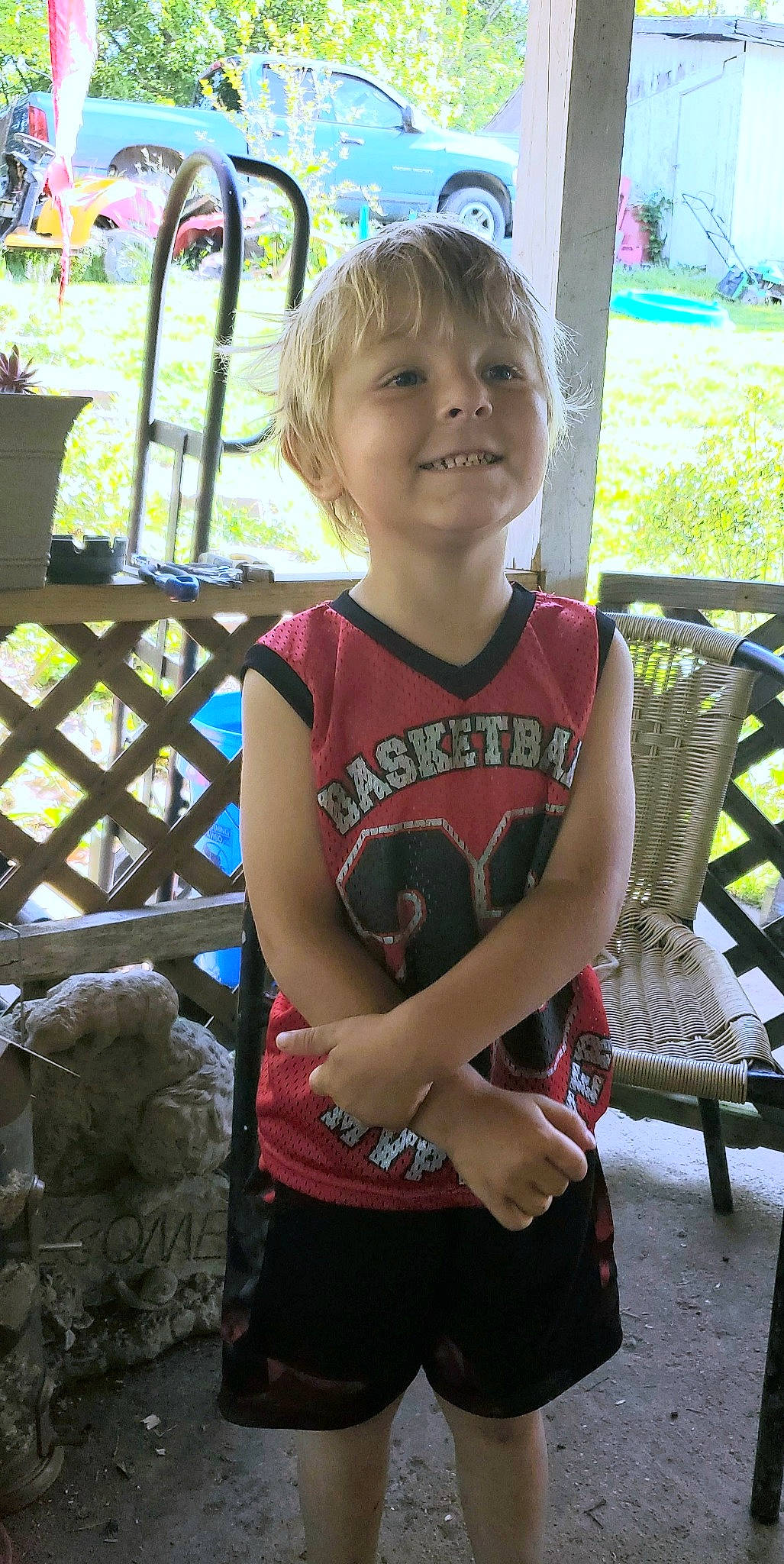 Xavier Allen is registered to the contest to win money with this photo: child, city, fun, grass, happy, joy, leisure, pattern, person, plant, play, recreation, shorts, smile, standing, summer, t_shirt, toddler, tourism, travel