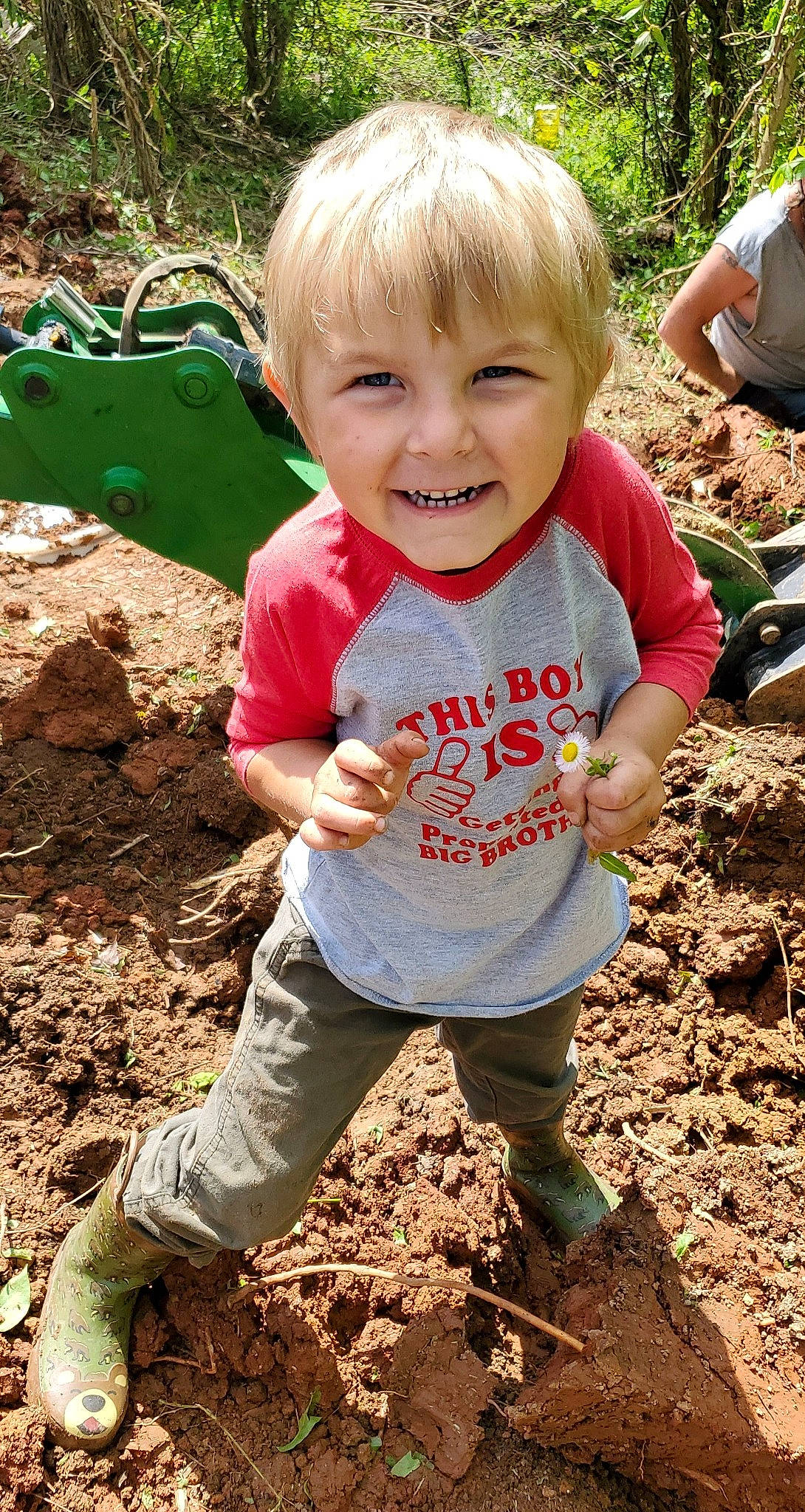 Xavier Allen is registered to the contest to win money with this photo: adaptation, baby_toddler_clothing, botany, child, fun, garden, grass, green, happy, joy, leaf, nature, people_in_nature, person, photograph, plant, play, smile, soil, spring
