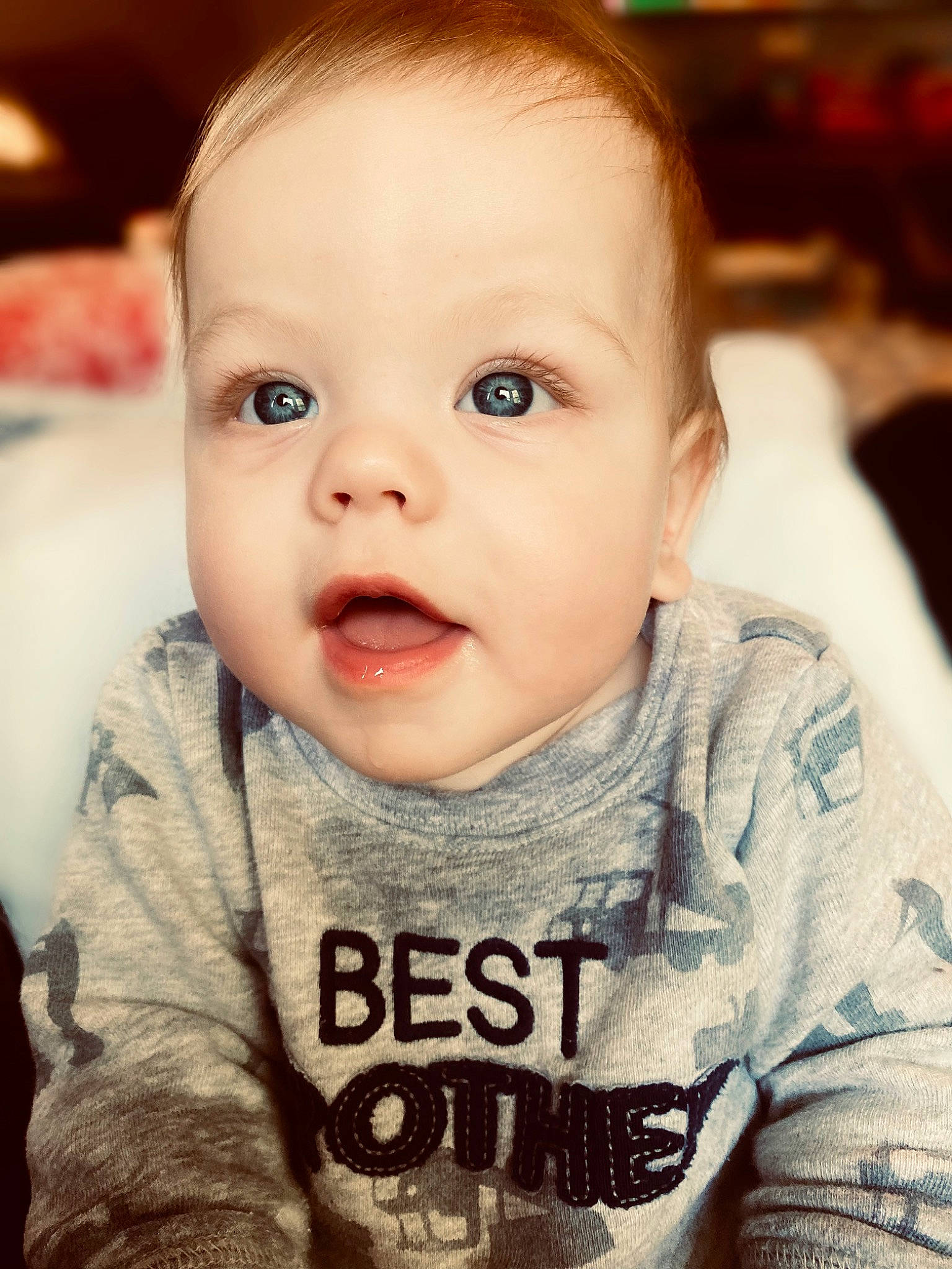 Ezra is registered to the contest to win money with this photo: baby, baby_toddler_clothing, cheek, cool, ear, eyebrow, eyelash, flash_photography, forehead, fun, happy, iris, lip, mouth, nose, person, skin, sleeve, smile, standing