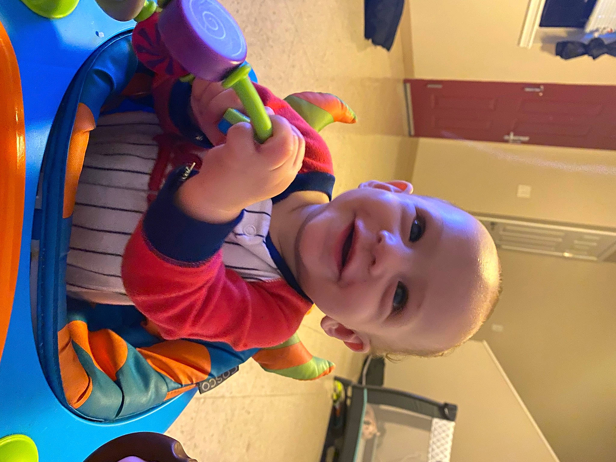 Jose joined the competition — help win amazing prizes! animation, baby, baby_toys, child, facial_expression, flooring, fun, happy, laugh, leisure, party, party_supply, person, play, room, smile, snapshot, t_shirt, toddler, toy