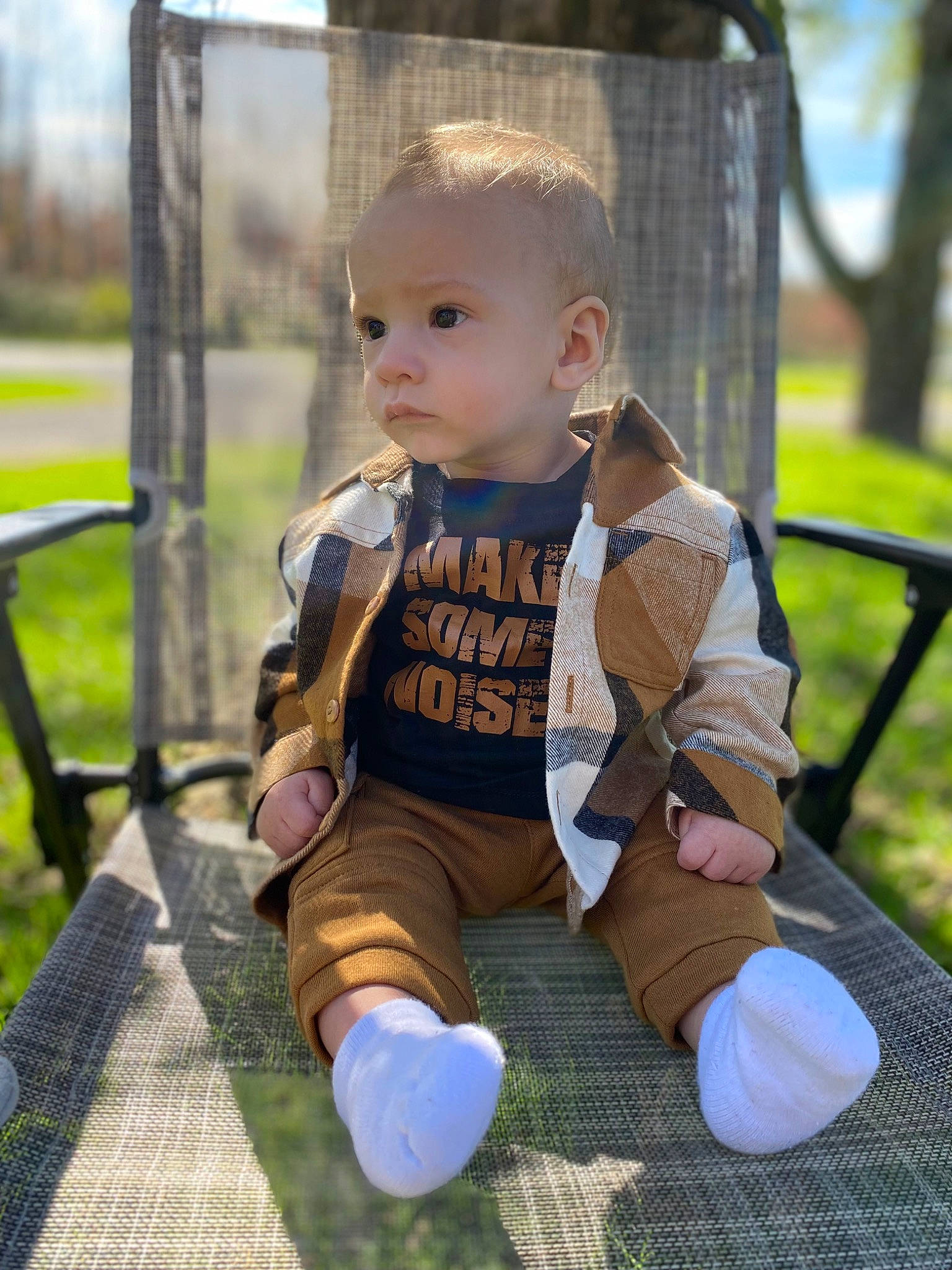 Jose joined the competition — help win amazing prizes! baby, baby_products, baby_toddler_clothing, child, city, fun, grass, grass_family, happy, human_settlement, leisure, pattern, person, play, recreation, sitting, skin, sleeve, swing, t_shirt