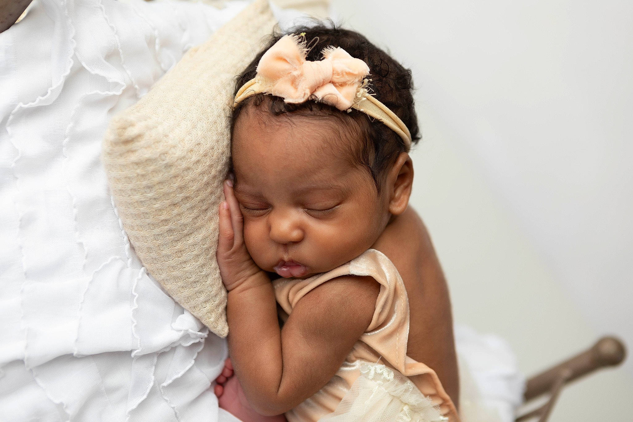 Reyana Dior joined the competition — help win amazing prizes! baby, baby_sleeping, baby_toddler_clothing, cheek, child, comfort, dress, fashion_accessory, flash_photography, gesture, hair, hair_accessory, happy, headband, headgear, headpiece, iris, linens, person, sitting