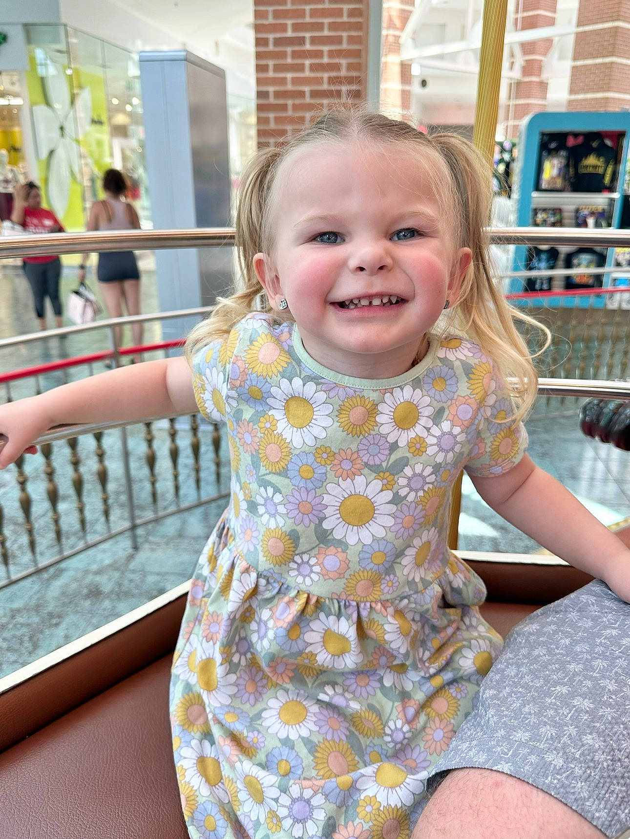 Pyper is registered to the contest to win money with this photo: baby_toddler_clothing, blond, child, dress, facial_expression, fun, happy, iris, joy, leisure, one_piece_garment, people, person, pink, recreation, shoulder, skin, sleeve, smile, standing