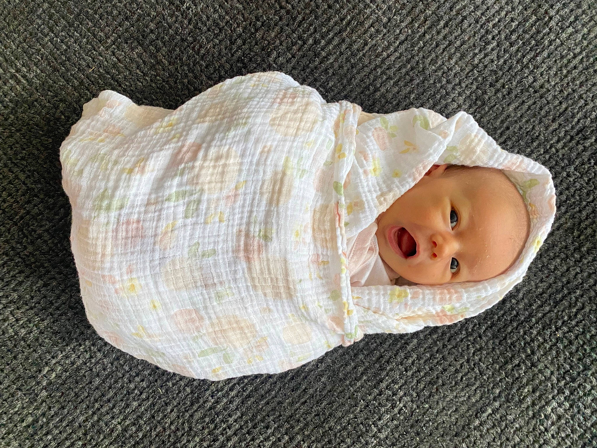 Kiera joined the competition — help win amazing prizes! baby, baby_products, baby_sleeping, baby_toddler_clothing, bonnet, cheek, child, comfort, eye, fashion_accessory, hat, head, knit_cap, linens, person, sleep, sleeve, textile, toddler, wood