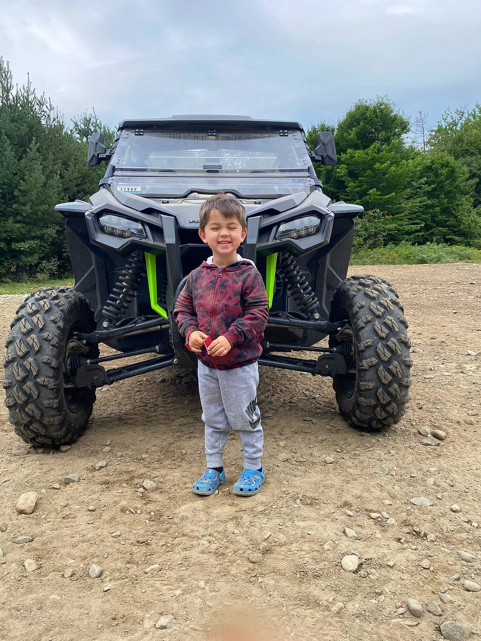 Kayson joined the competition — help win amazing prizes! automotive_design, automotive_exterior, automotive_tire, automotive_wheel_system, bumper, car, cloud, fender, grille, hood, joy, land_vehicle, motor_vehicle, person, rim, sky, synthetic_rubber, tire, tread, tree