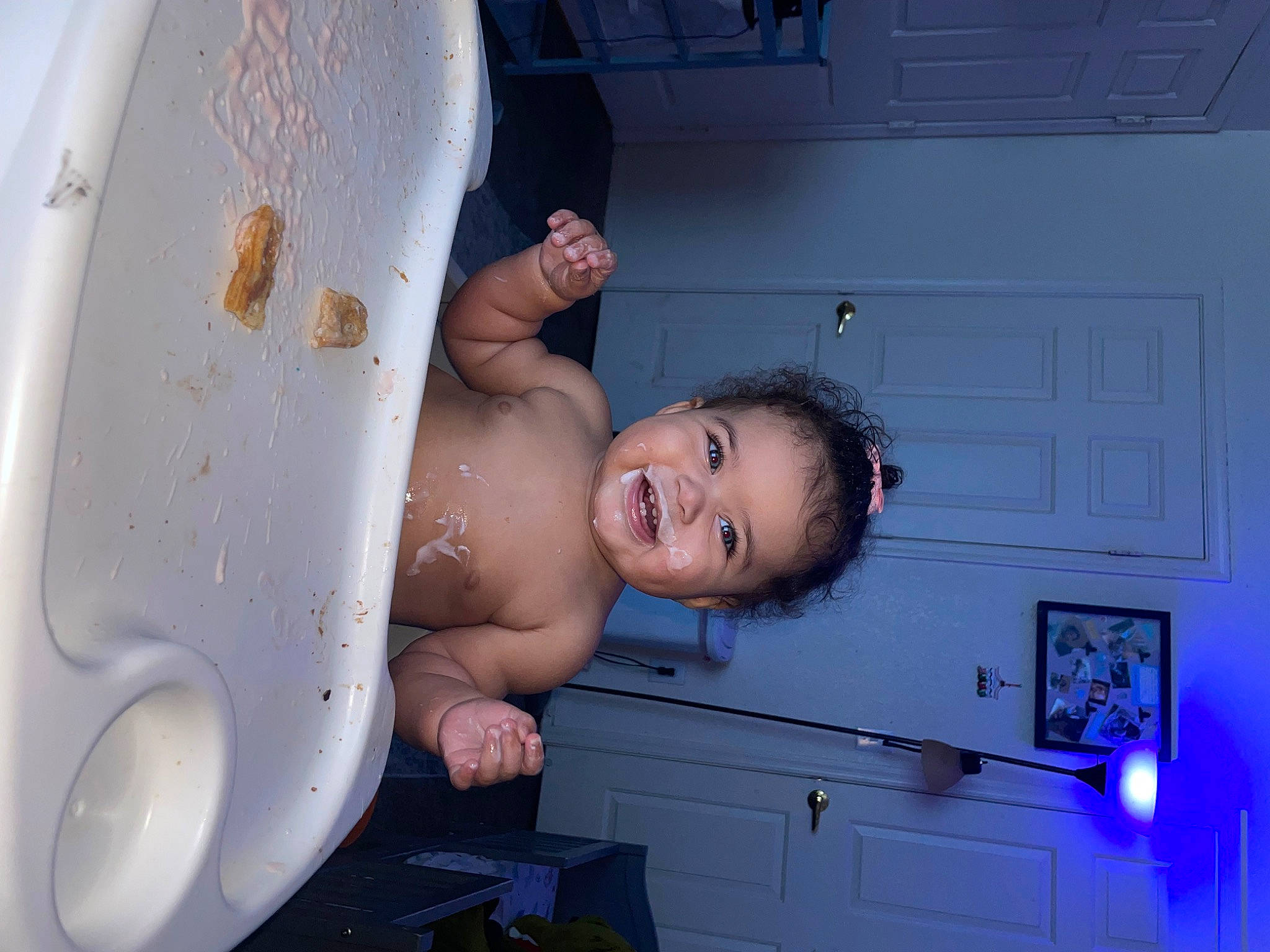 Marianna joined the competition — help win amazing prizes! abdomen, baby, bathing, blue, chest, door, elbow, flash_photography, fun, gas, hairstyle, happy, joy, mouth, muscle, person, skin, smile, standing, stomach