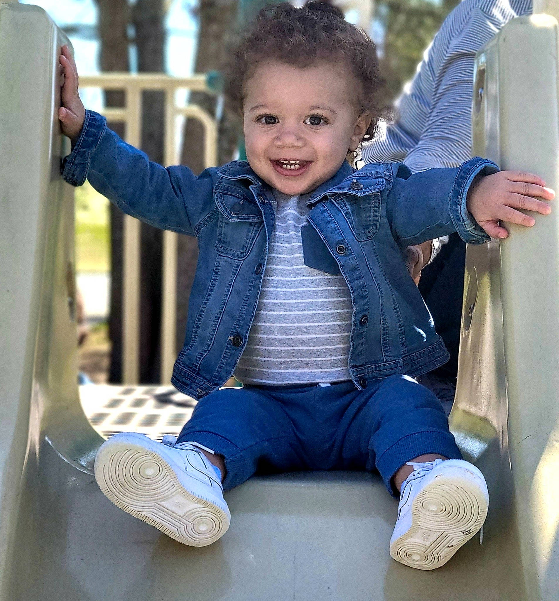 Amileon joined the competition — help win amazing prizes! baby_toddler_clothing, child, denim, electric_blue, fashion, fun, happy, human_body, jacket, joy, leg, leisure, person, recreation, shoe, sitting, sleeve, smile, sneakers, standing