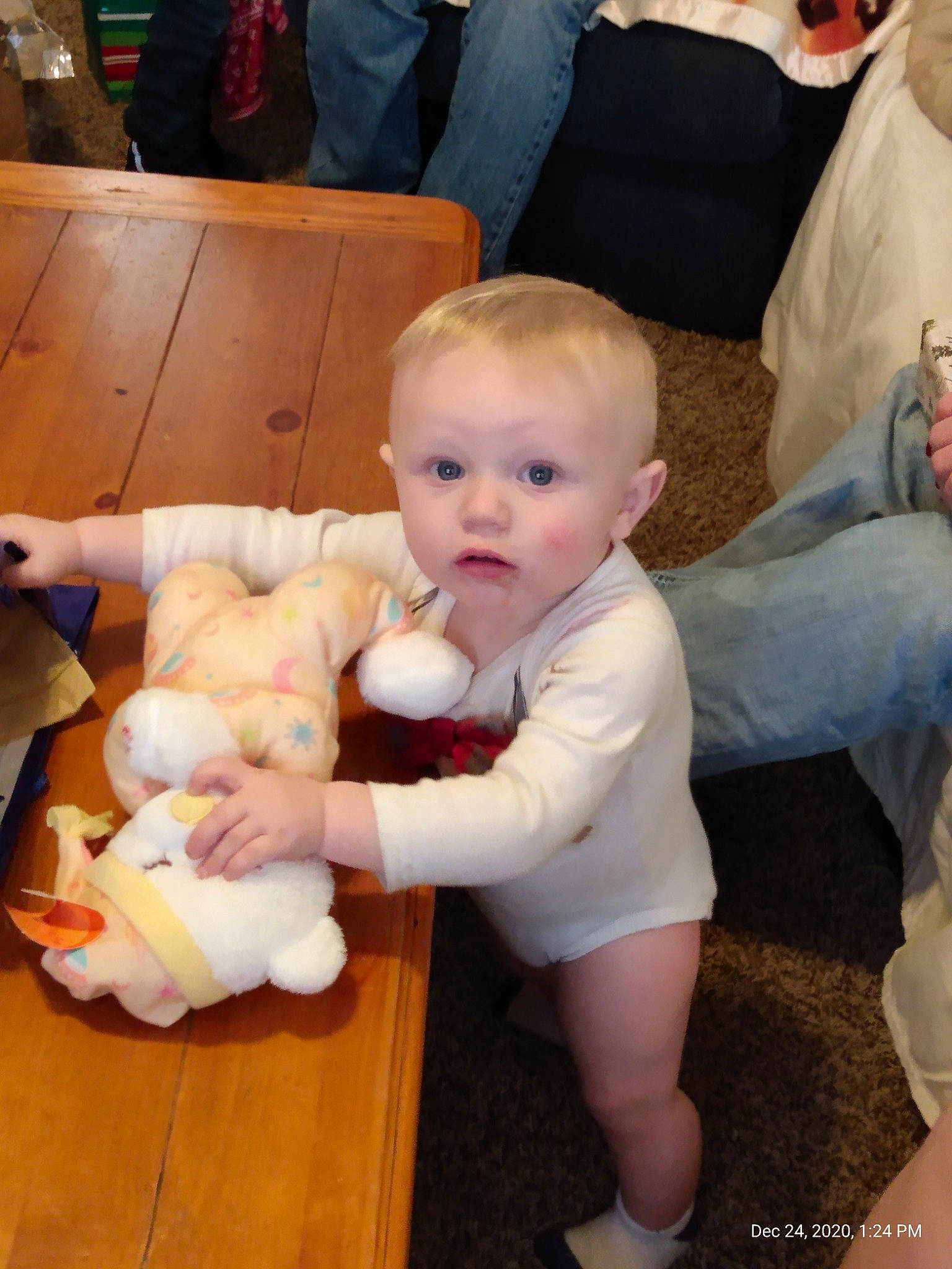 Case joined the competition — help win amazing prizes! baby, baby_products, baby_toddler_clothing, baby_toys, collection, foot, lap, living_room, person, plastic, plush, sock, stuffed_toy, surprise, teddy_bear, toy