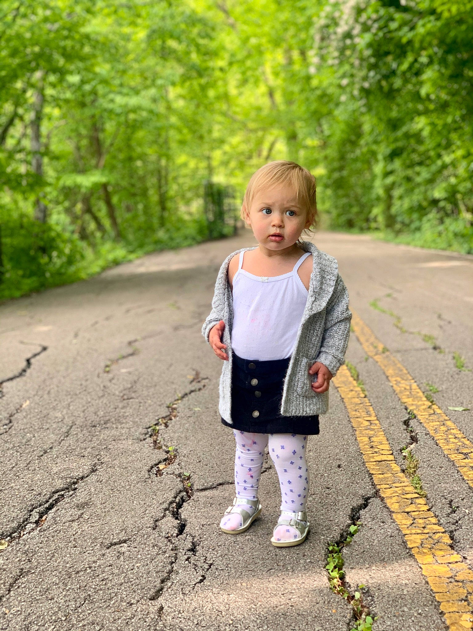 Jacqueline joined the competition — help win amazing prizes! child, child_model, footwear, forest, green, leaf, leggings, outerwear, pattern, people, people_in_nature, person, photograph, photography, plant, spring, standing, toddler, tree, walking