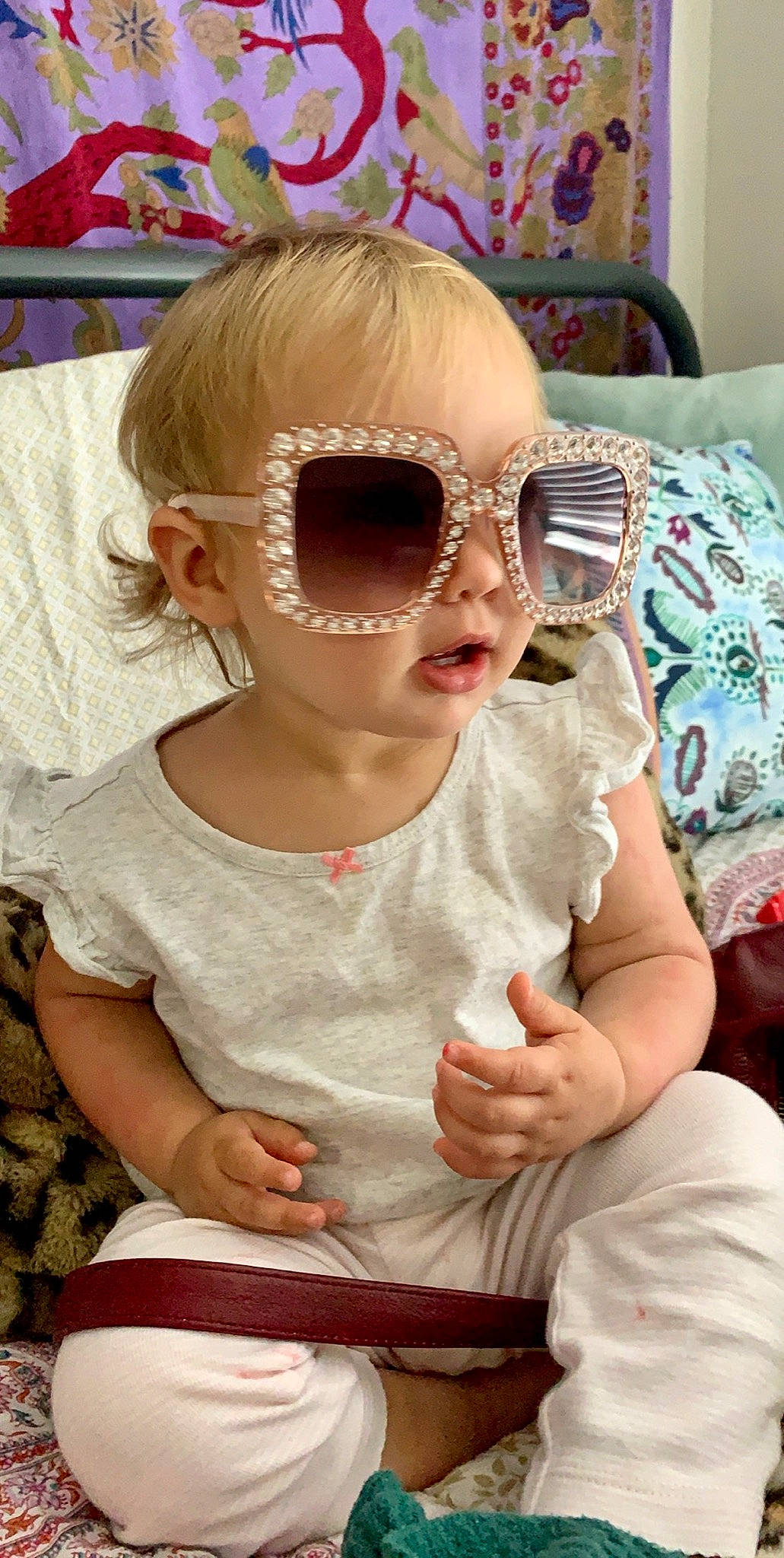 Jacqueline joined the competition — help win amazing prizes! baby, child, cool, ear, eyewear, fun, glasses, nose, person, smile, sunglasses, toddler, vision_care