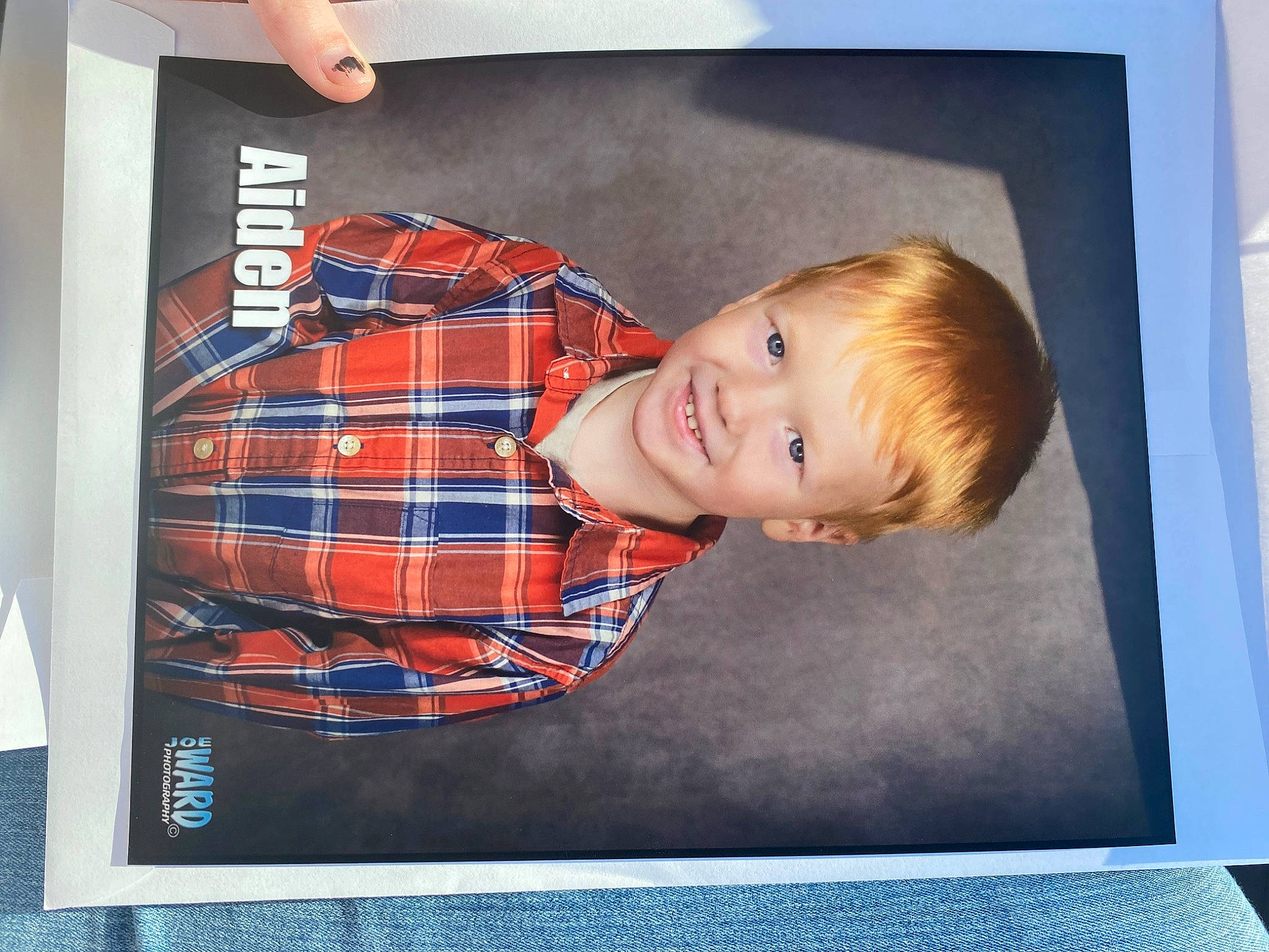 Aiden joined the competition — help win amazing prizes! advertising, child, display_device, dress_shirt, electric_blue, flooring, fun, happy, joy, pattern, person, plaid, rectangle, room, sleeve, smile, t_shirt, tartan, television_set, toddler