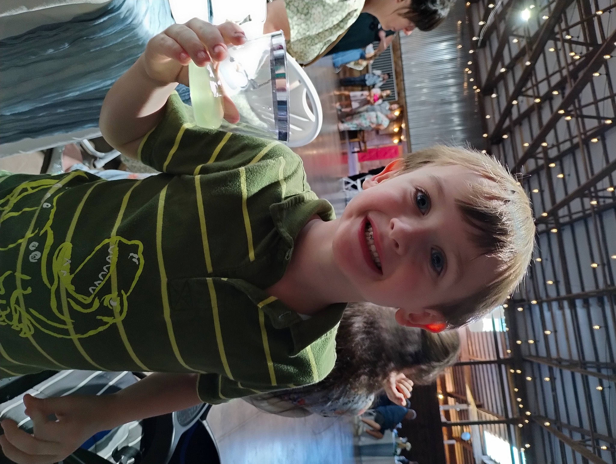 Kurtis is registered to the contest to win money with this photo: child, cool, elbow, event, fun, hairstyle, happy, joy, leisure, metal, pattern, person, smile, toddler, vacation