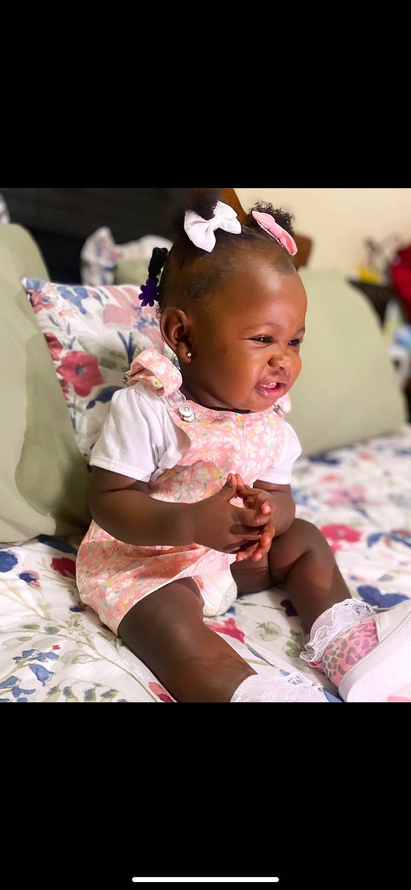 Kalayshia joined the competition — help win amazing prizes! baby, baby_toddler_clothing, child, embellishment, event, fashion, flash_photography, fun, happy, headband, headpiece, human, jewellery, magenta, person, pink, purple, skin, smile, thigh