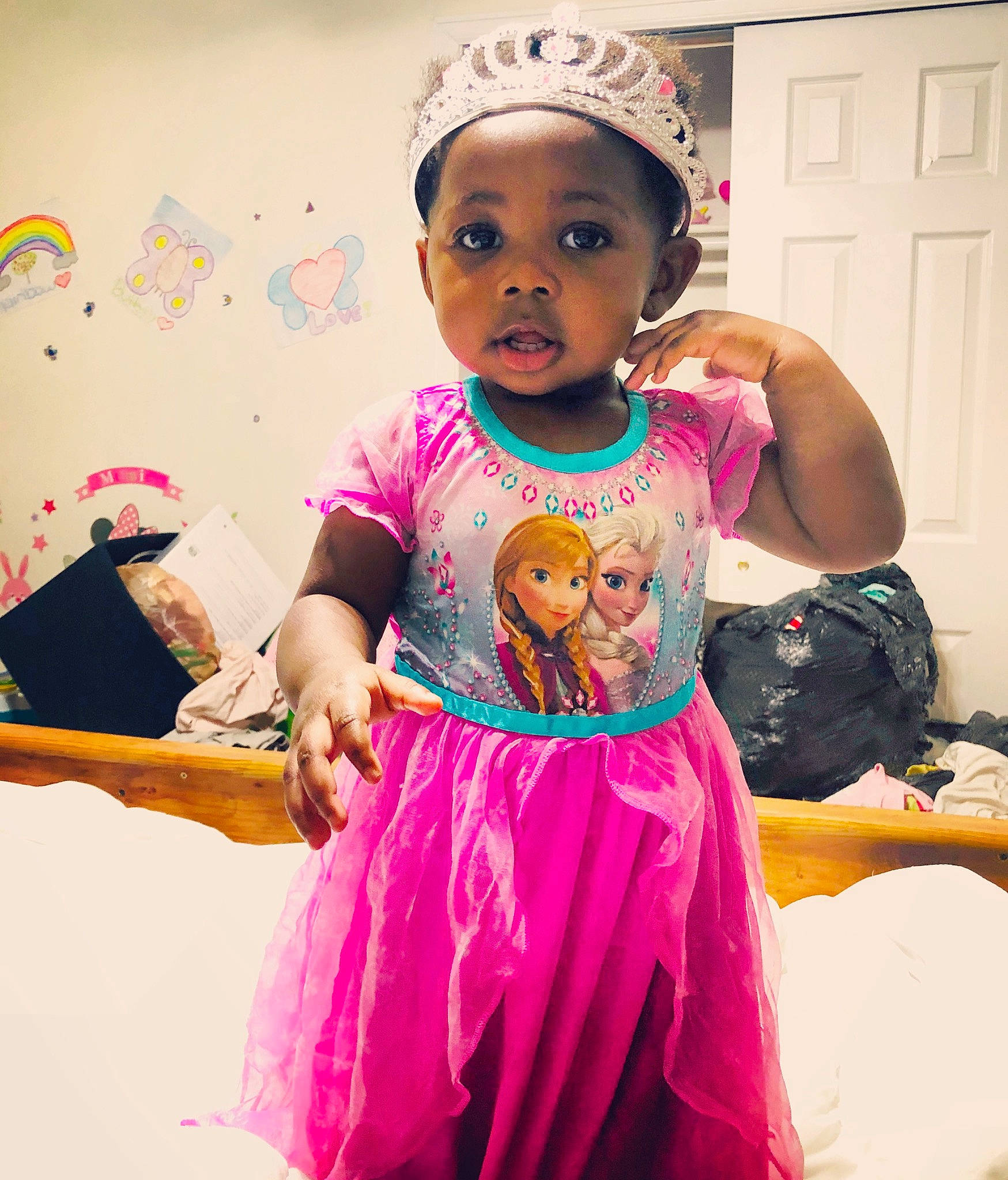 Miyah is registered to the contest to win money with this photo: baby, ballet_tutu, child, child_model, costume, dress, fun, hair_accessory, headband, headpiece, magenta, party, person, photography, pink, play, toddler