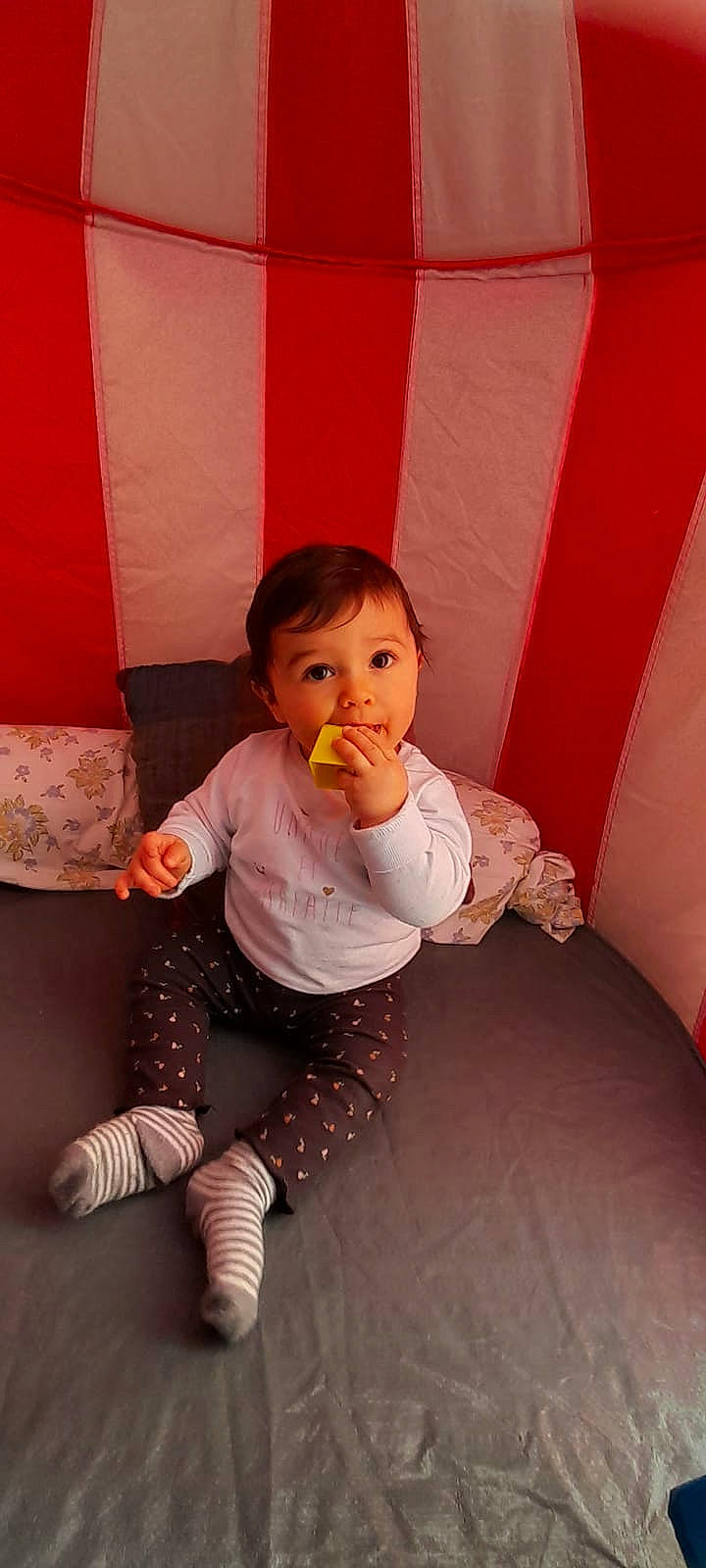 Nélia a rejoint le concours — aidez-le/la à gagner de superbes lots ! arm, baby, baby_toddler_clothing, cheek, eye, finger, flooring, fun, happy, human_body, human_leg, leg, lip, mouth, neck, person, pink, skin, sleeve, sock