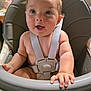 Mylee joined the competition — help win amazing prizes! baby, child, high_chair, indoor, smiling, happy, face, hand, straps, seat, person, infant, cute, skin, expression, furniture, closeup, young, sitting, domestic