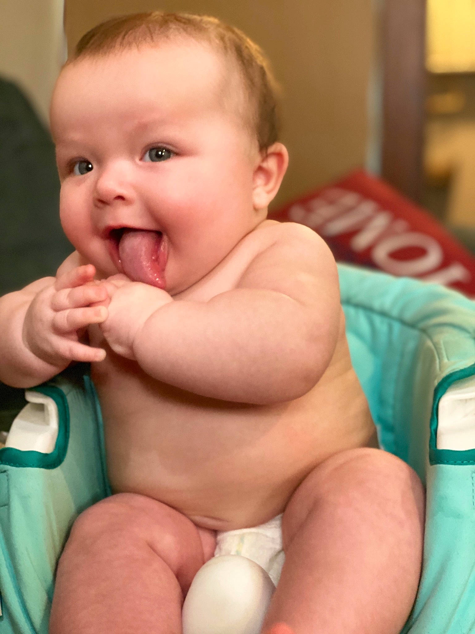 Clara joined the competition — help win amazing prizes! baby, baby_making_funny_faces, cheek, child, face, finger, hand, mouth, muscle, nose, person, skin, smile, thumb, toddler