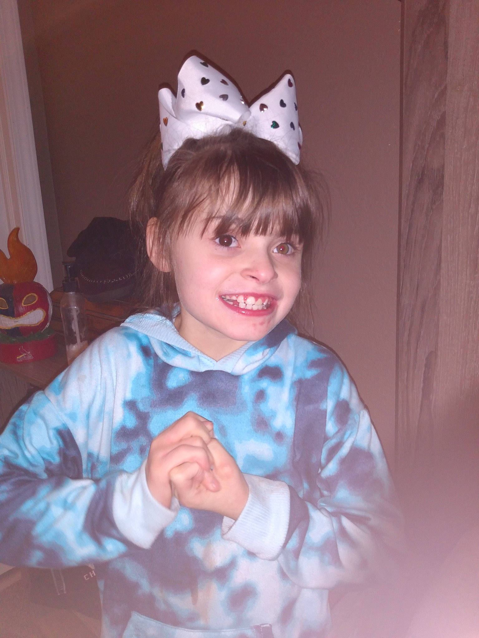 Raelynn joined the competition — help win amazing prizes! baby_toddler_clothing, child, costume, costume_hat, event, eye, fashion_accessory, fun, fur, hair_accessory, happy, headgear, headpiece, helmet, iris, joy, person, room, sleeve, smile